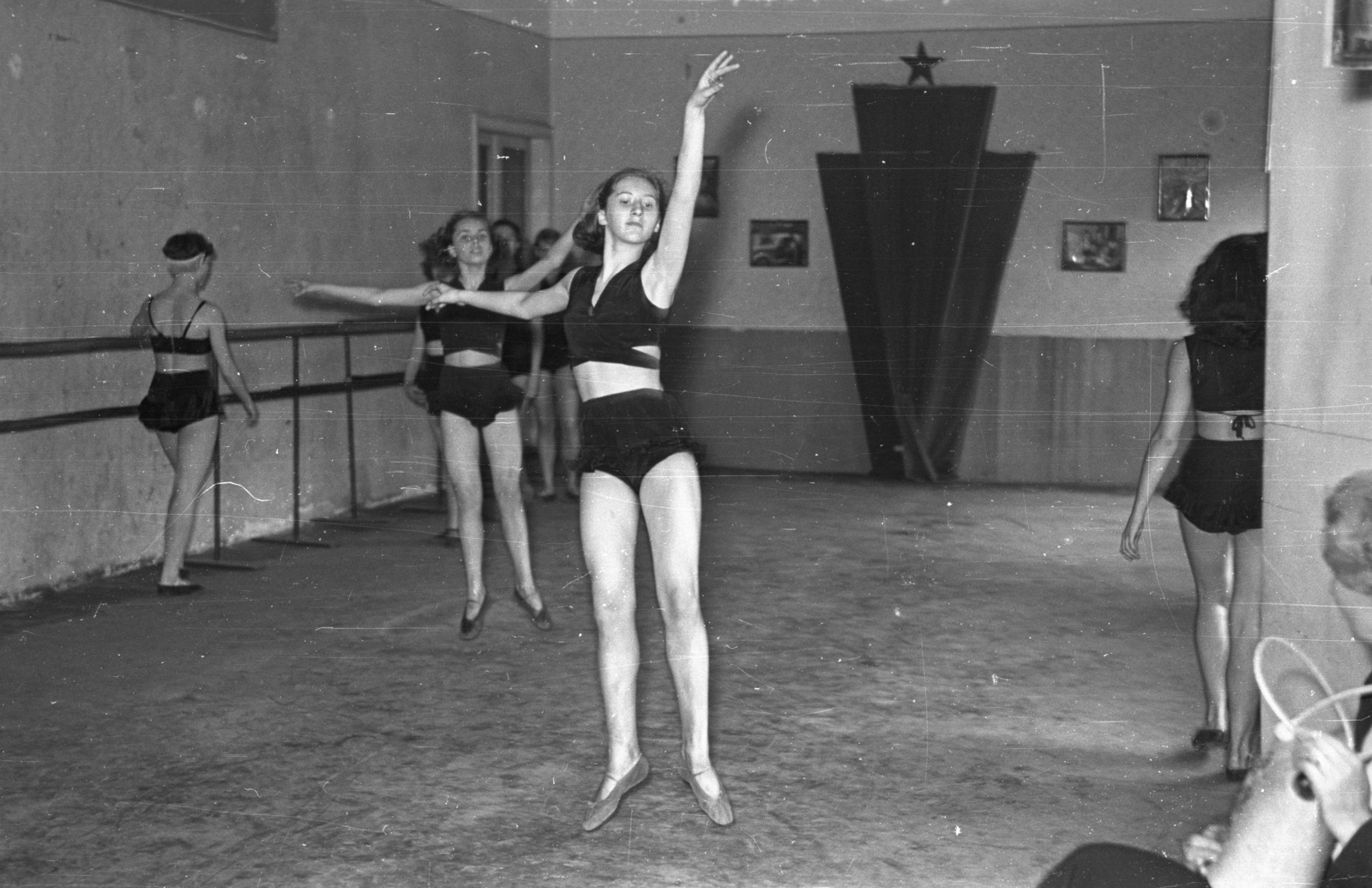 1954, Hámori Gyula, ballet, dance school, dance room, dance, Fortepan #108615