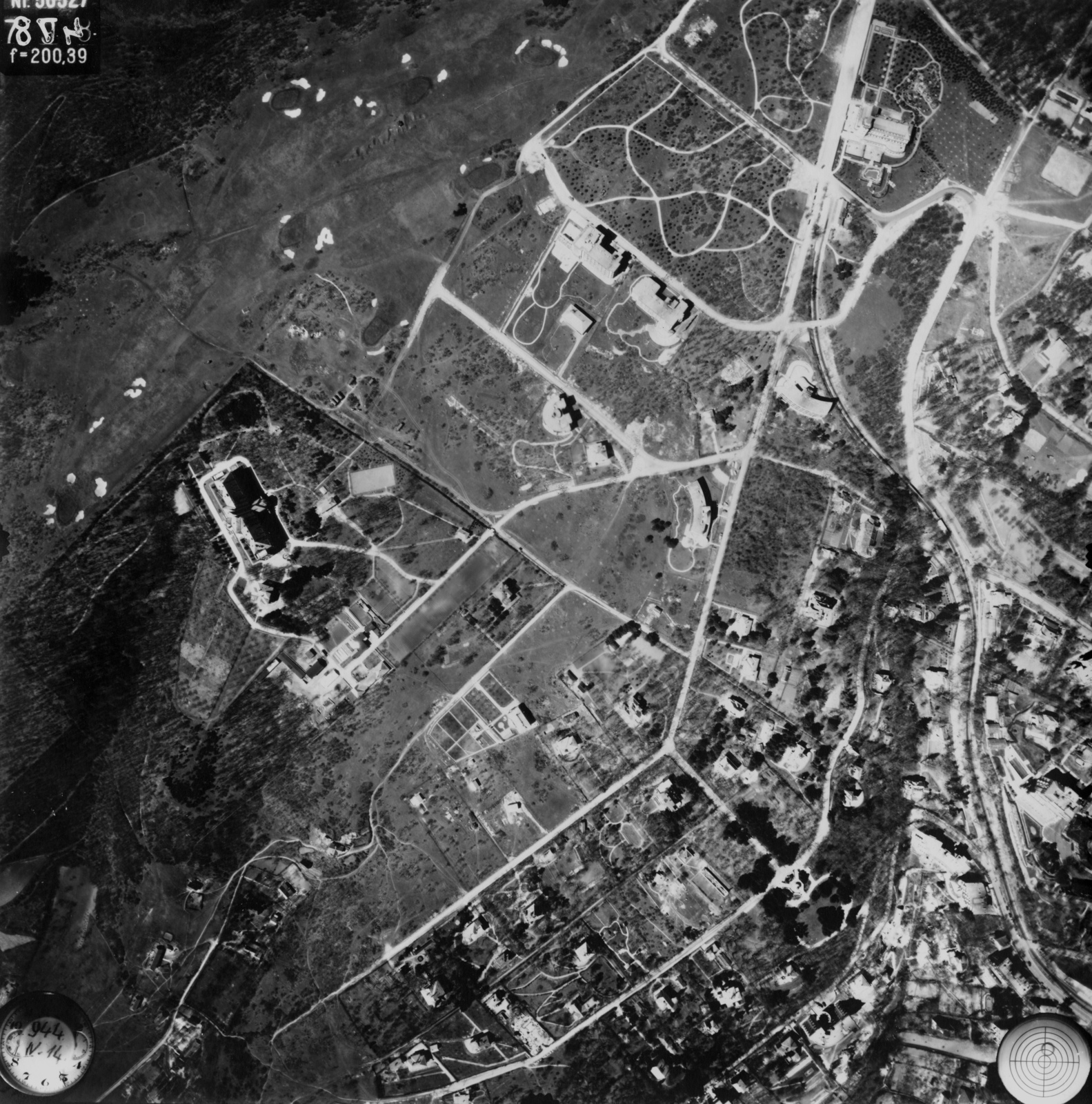 Hungary, Budapest, A felvétel 1944. április 14-én készült., 1944, Magyar Királyi Honvéd Légierő, aerial photo, Fortepan #109136