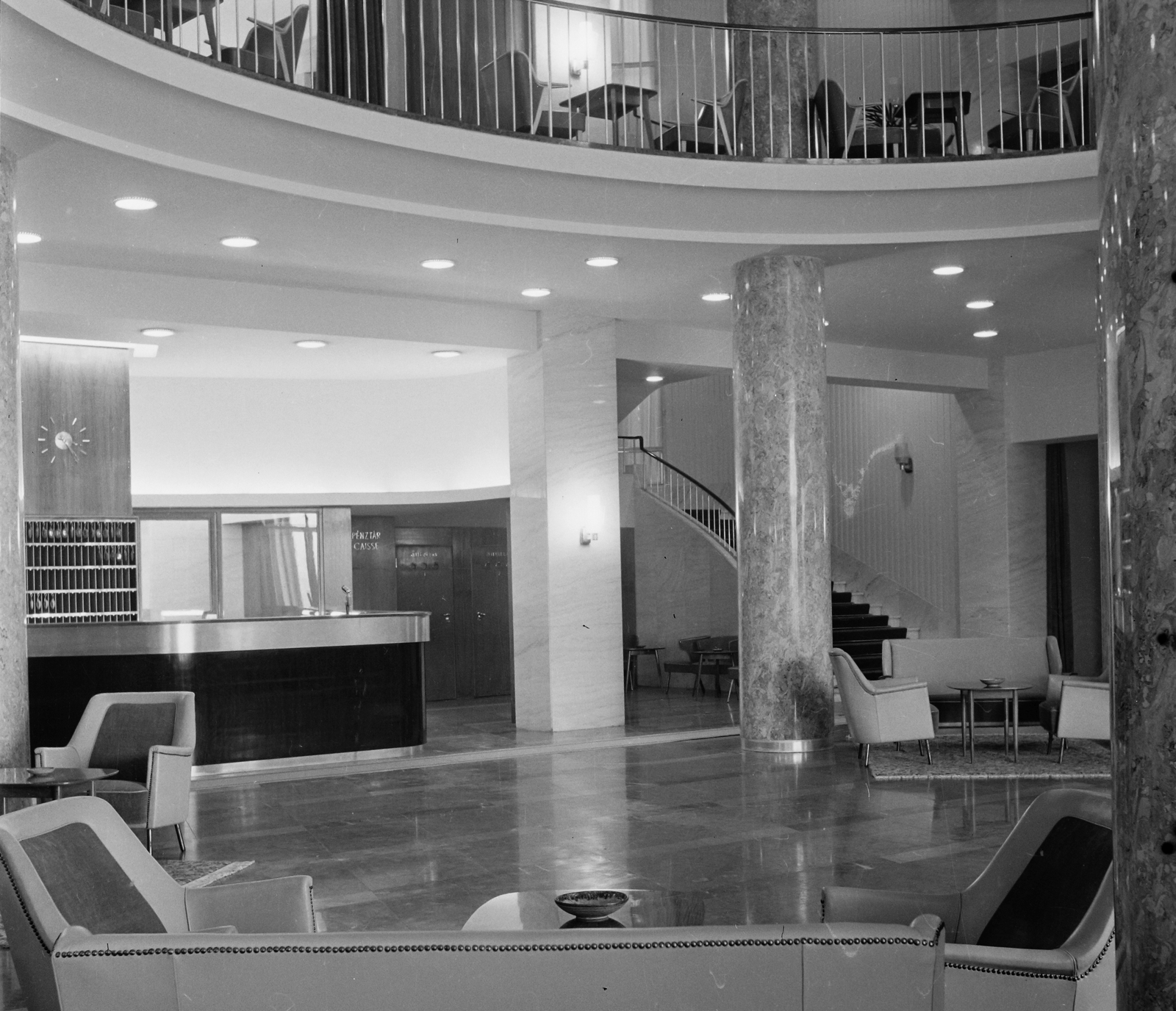 Hungary, Budapest XI., Gellért Szálló, hall, recepció., 1960, Bauer Sándor, hotel, reception, Budapest, atrium, Fortepan #109236