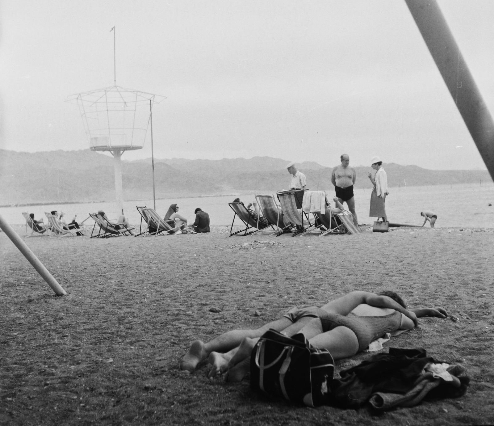 Israel, Eilat, tengerpart, strand., 1964, Bauer Sándor, beach, Fortepan #109351