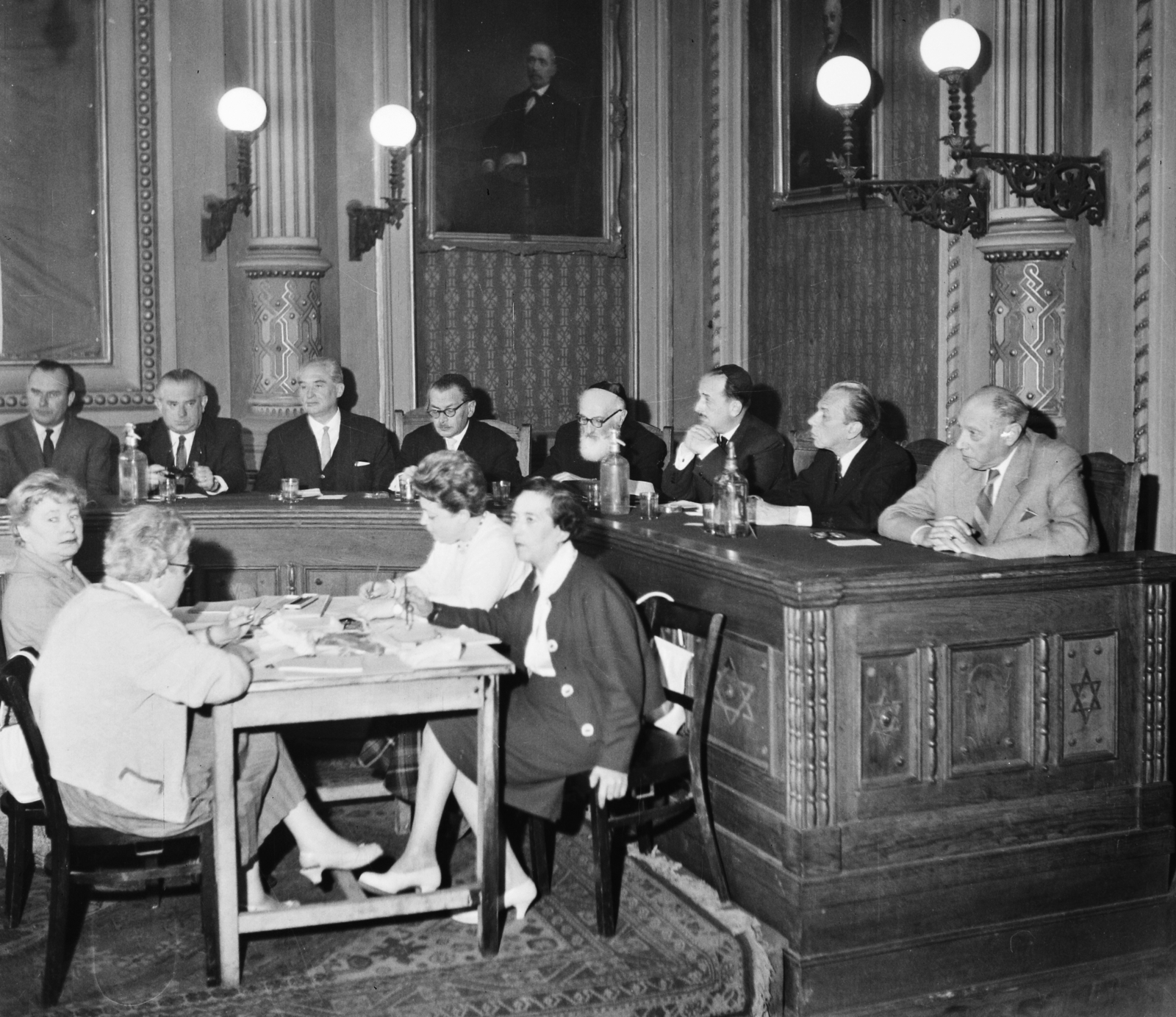 Hungary, Budapest VII., Síp utca 12., a Magyarországi Zsidó Hitközségek Szövetsége székházának díszterme., 1961, Bauer Sándor, judaism, Budapest, Fortepan #109667