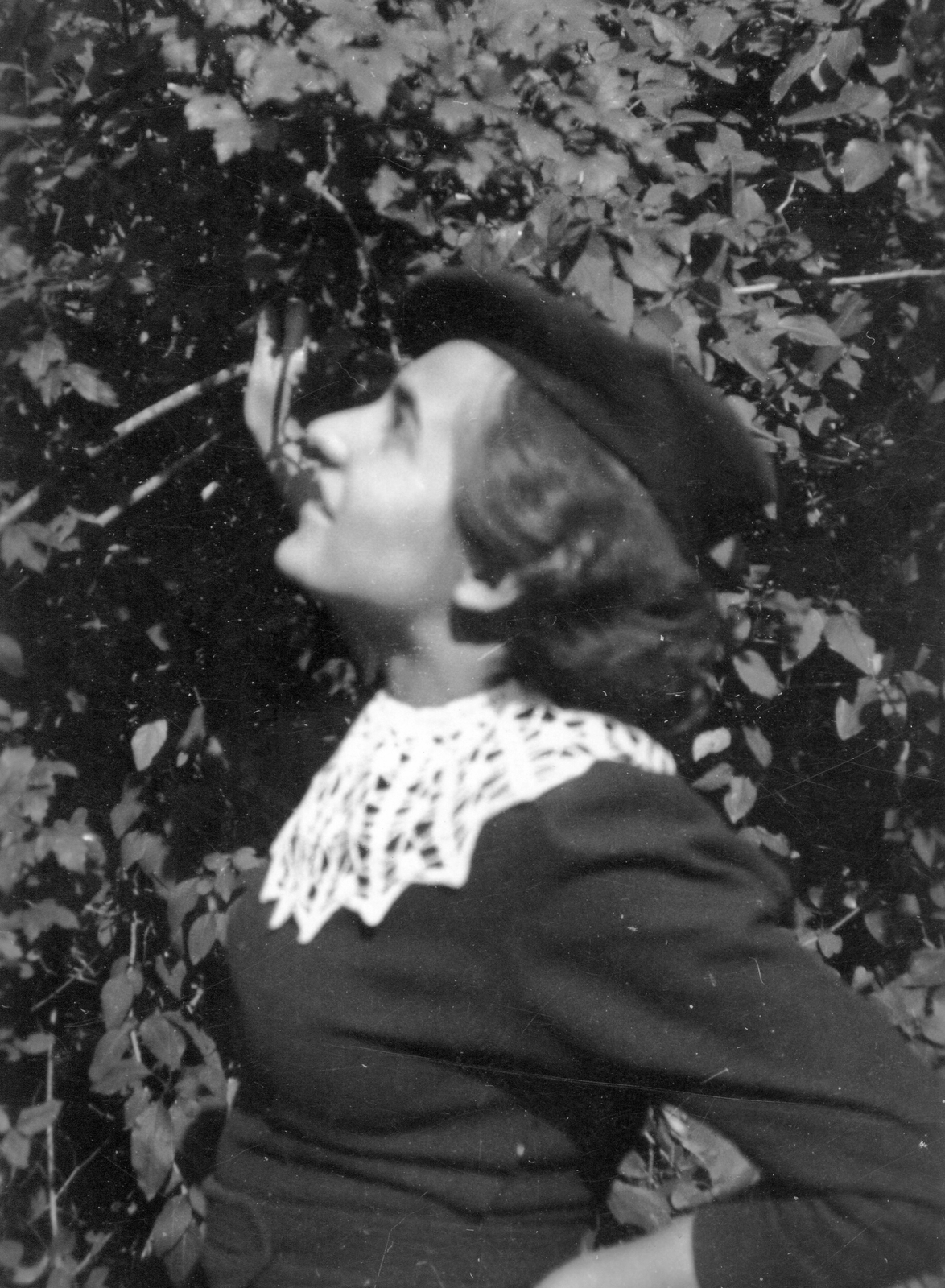 1938, Mészöly Leonóra, fashion, face profile, Fortepan #11027