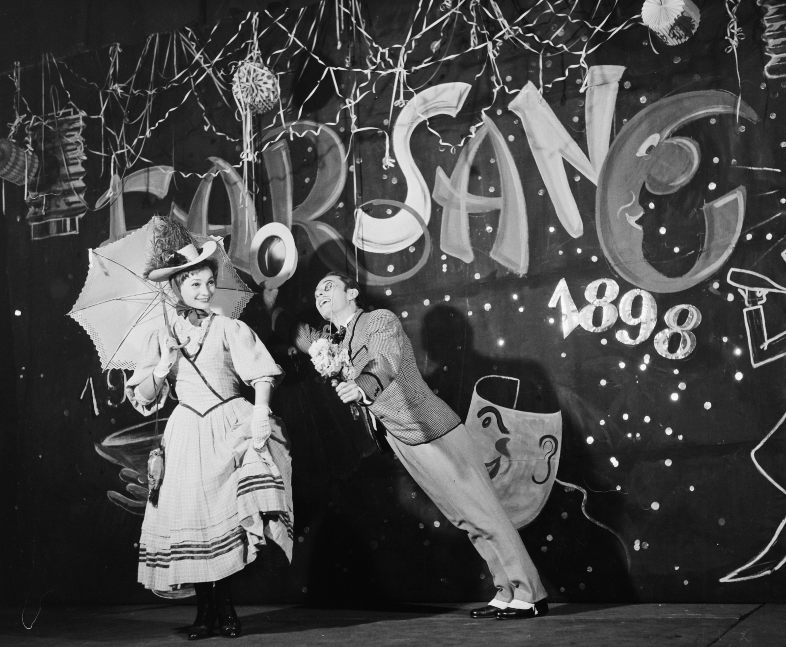 Hungary, Budapest VI., Nagymező utca 17., Budapest Kávéház (Moulin Rouge). A „Farsang a Budapestben“ című zenés-táncos műsor próbája., 1958, Bauer Sándor, Budapest, Eric Vogel-scenery design, Fortepan #110301