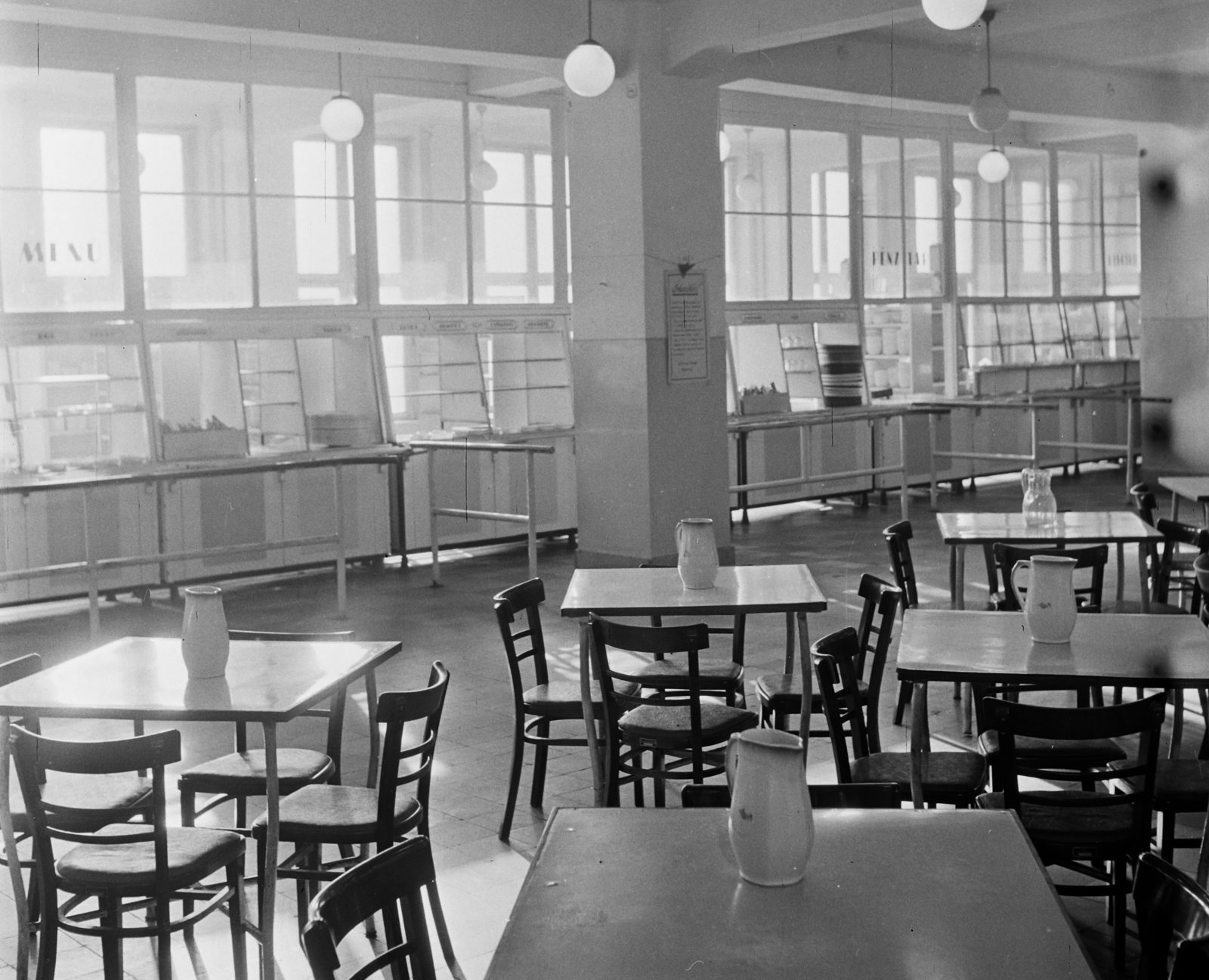 Magyarország, Budapest XXI., Csepel Vas- és Fémművek, Egyedi Gépgyár, ebédlő., 1962, Bauer Sándor, önkiszolgáló, Budapest, Fortepan #110543
