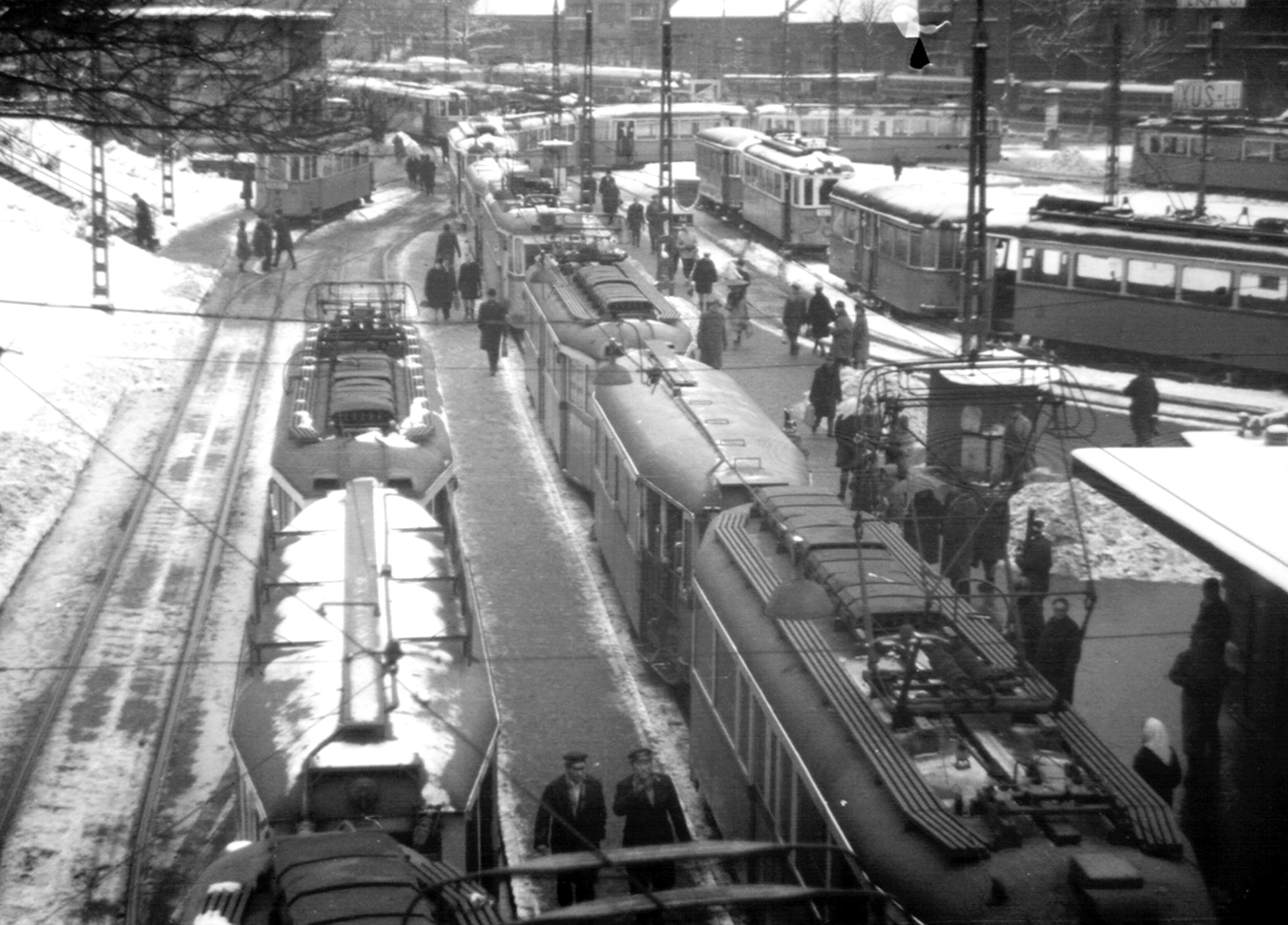 Magyarország, Budapest II., Széll Kálmán (Moszkva) tér., 1968, Mészöly Leonóra, magyar gyártmány, villamos, Ganz-márka, Ganz UV, BKVT V-típus, villamos pótkocsi, Budapest, Fortepan #11077