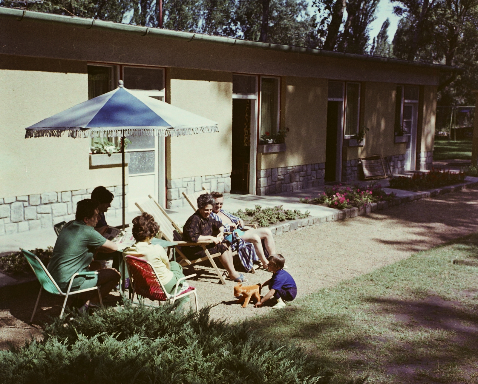 Hungary, 1970, Bauer Sándor, colorful, deck chair, Fortepan #110865