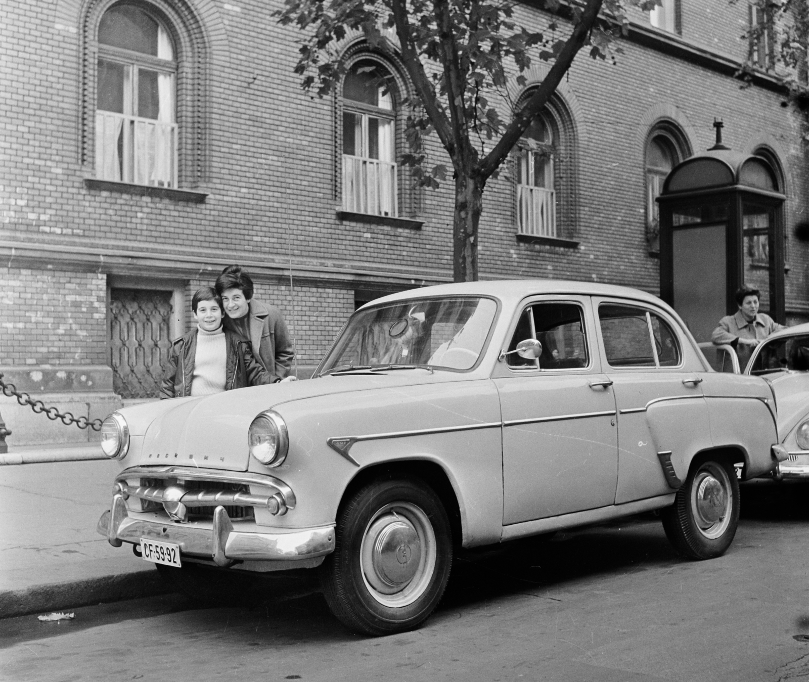 Hungary, Budapest V., a felvétel az Alkotmány utca 14. előtt készült., 1971, Bauer Sándor, Moskvitch-brand, number plate, Budapest, Fortepan #111521