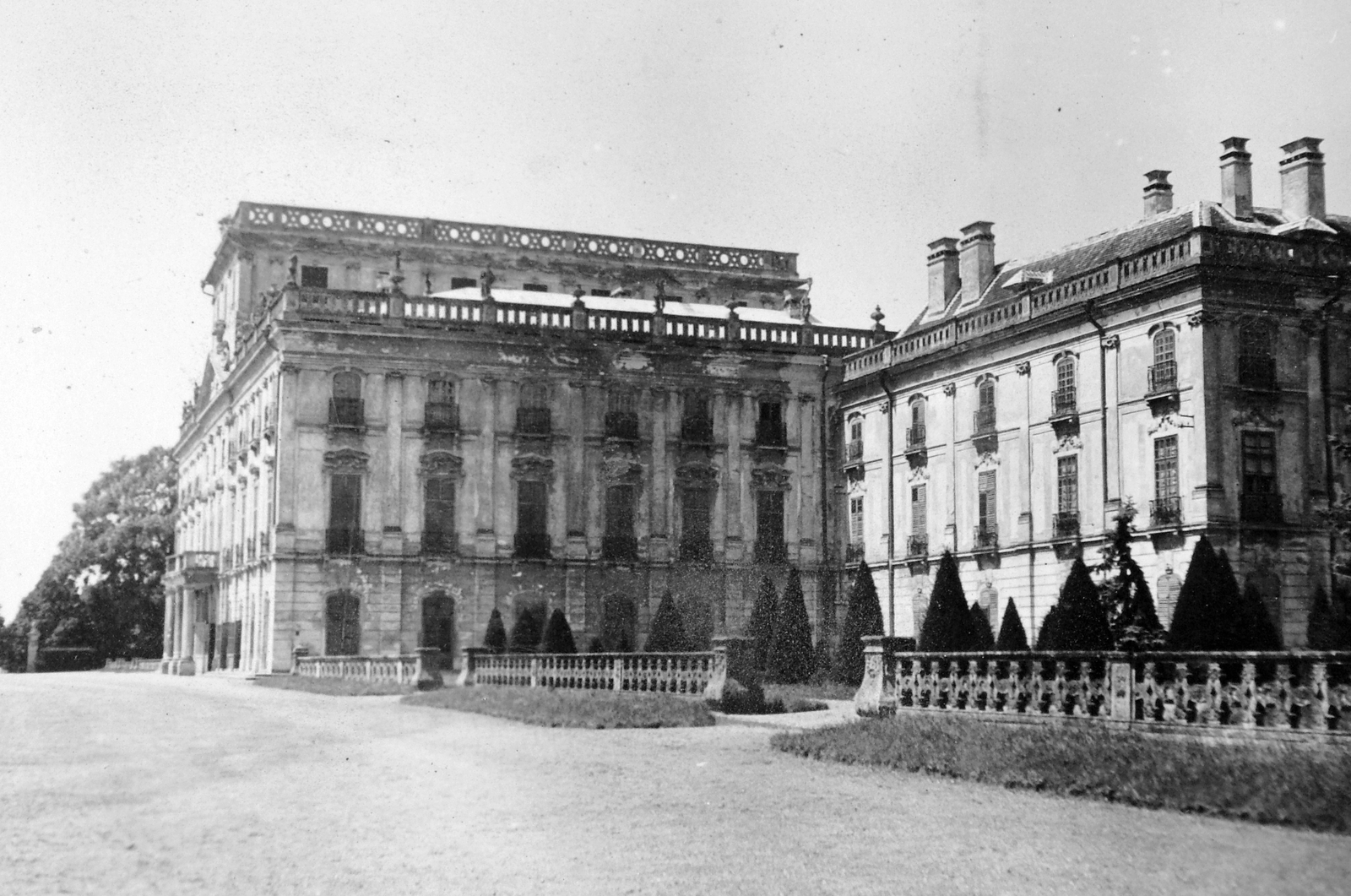 Hungary, Fertőd, (Eszterháza), Esterházy-kastély., 1935, Fortepan, castle, palace, rococo architecture, Melchior Hefele-design, Johann Ferdinand Mödlhammer-design, Fortepan #11295