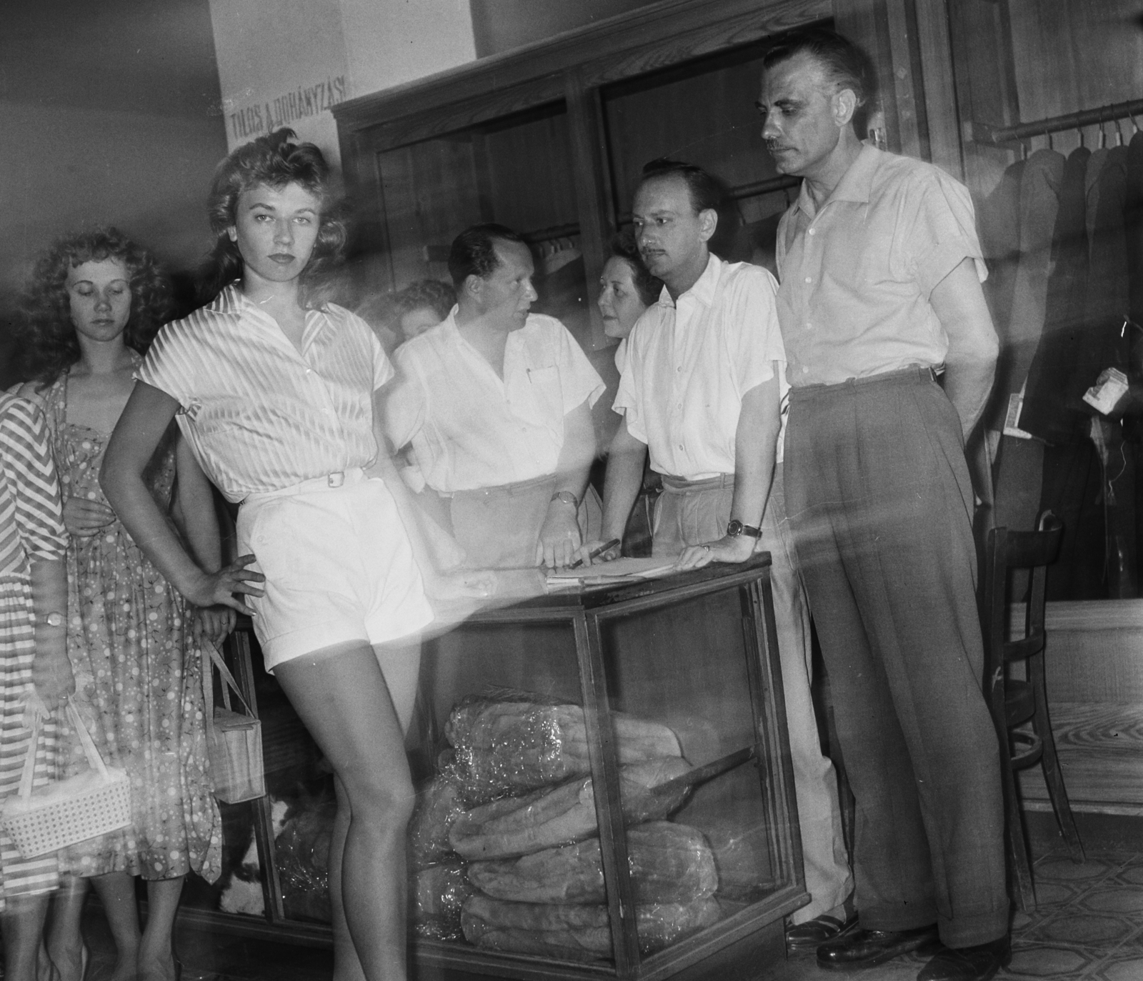 1959, Bauer Sándor, fashion show, Fortepan #113202