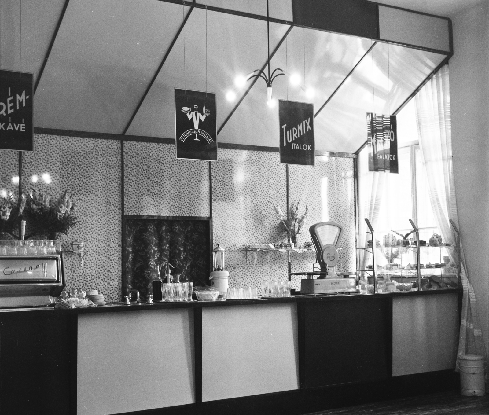 1958, Bauer Sándor, coffee maker, Casino coffee machine, kitchen appliances, Fortepan #113275