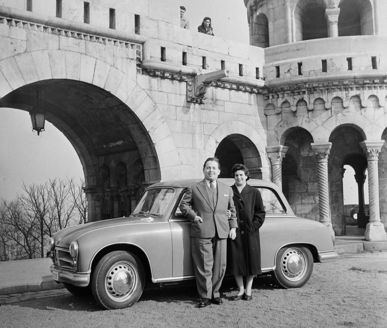 Magyarország, Halászbástya,budai Vár, Budapest I., 1960, Bauer Sándor, AWZ-márka, AWZ P70 Zwickau, Budapest, Fortepan #113313