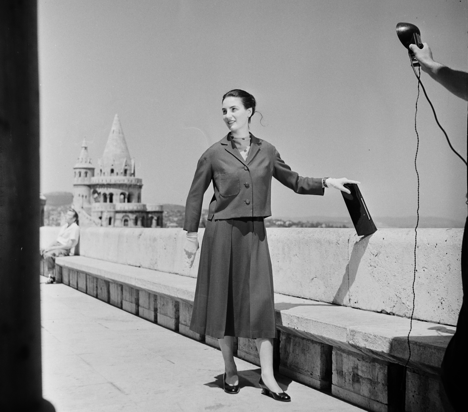 Hungary, Halászbástya, Budapest I., 1959, Bauer Sándor, photography, costume, Budapest, Fortepan #113395