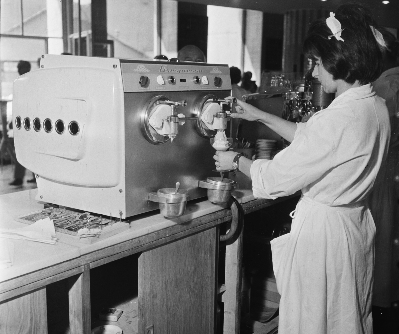 1961, Bauer Sándor, Linde-brand, ice cream machine, Fortepan #113642