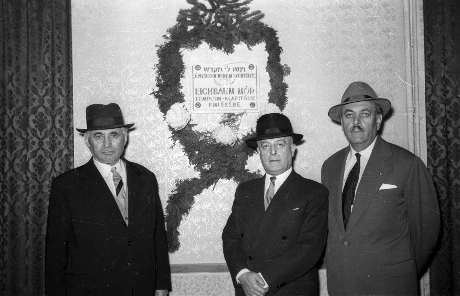 1960, Bauer Sándor, judaism, memorial plaque, Fortepan #114173