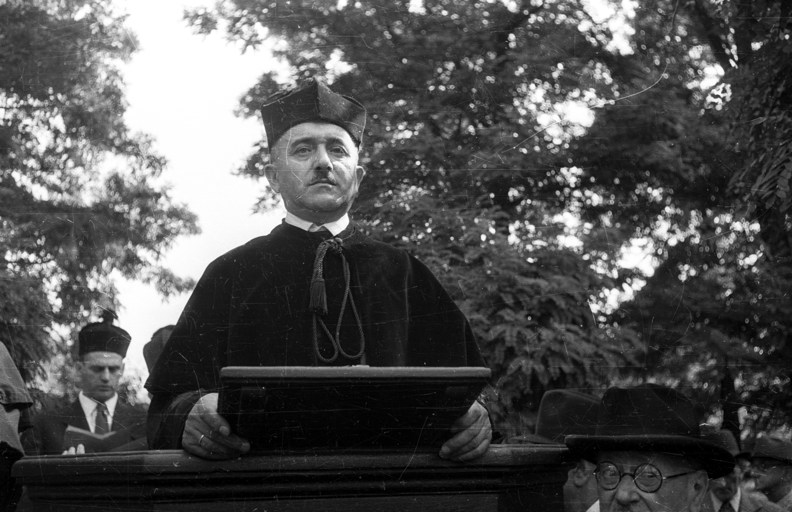 Hungary, Budapest X., Kozma utcai izraelita temető, Fisch Henrik főrabbi. A Budapesti Izraelita Hitközség által rendezett mártír emlékünnepség 1960. szeptember 18-án., 1960, Bauer Sándor, Budapest, judaism, Fortepan #114236