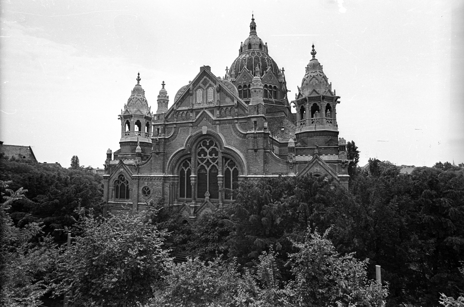 Hungary, Szeged, Jósika utca, Új zsinagóga., 1964, Bauer Sándor, synagogue, Secession, judaism, Lipót Baumhorn-design, Fortepan #114334