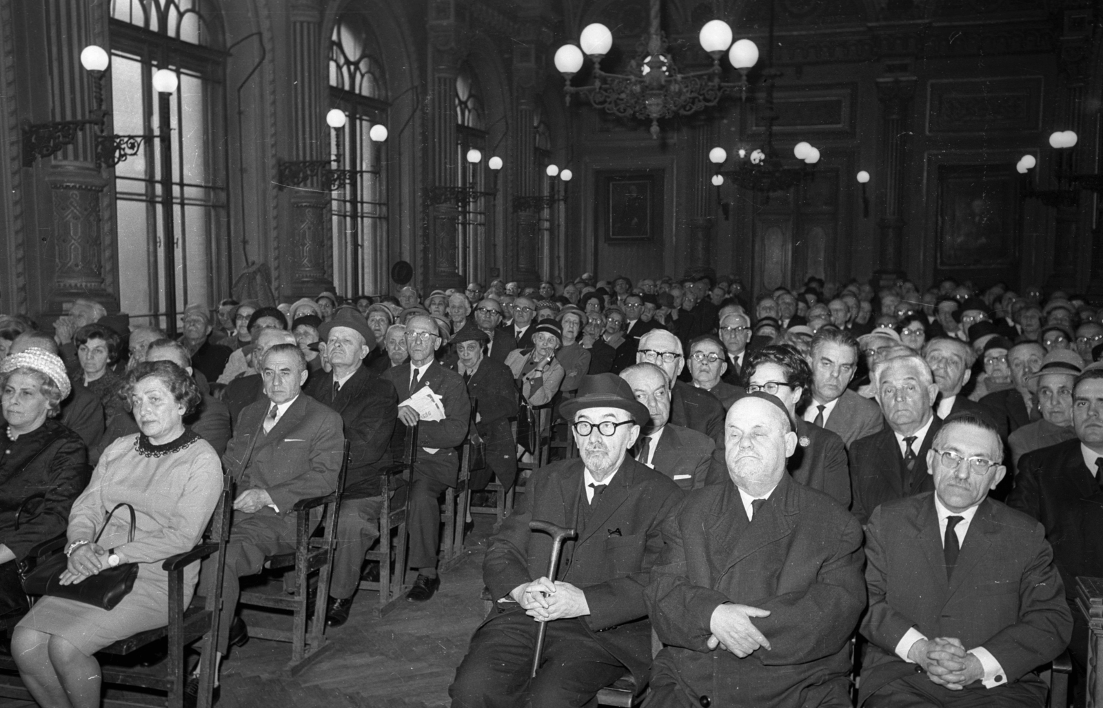 Hungary, Budapest VII., Síp utca 12., a Magyarországi Zsidó Hitközségek Szövetsége székházának díszterme. Április 4-i ünnepség., 1968, Bauer Sándor, Budapest, Fortepan #114425