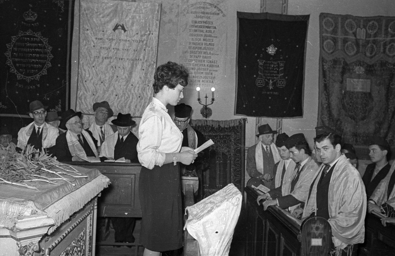 Hungary, Budapest VIII., József körút 27., az Országos Rabbiképző Intézet zsinagógája., 1961, Bauer Sándor, synagogue, judaism, Budapest, Fortepan #114515