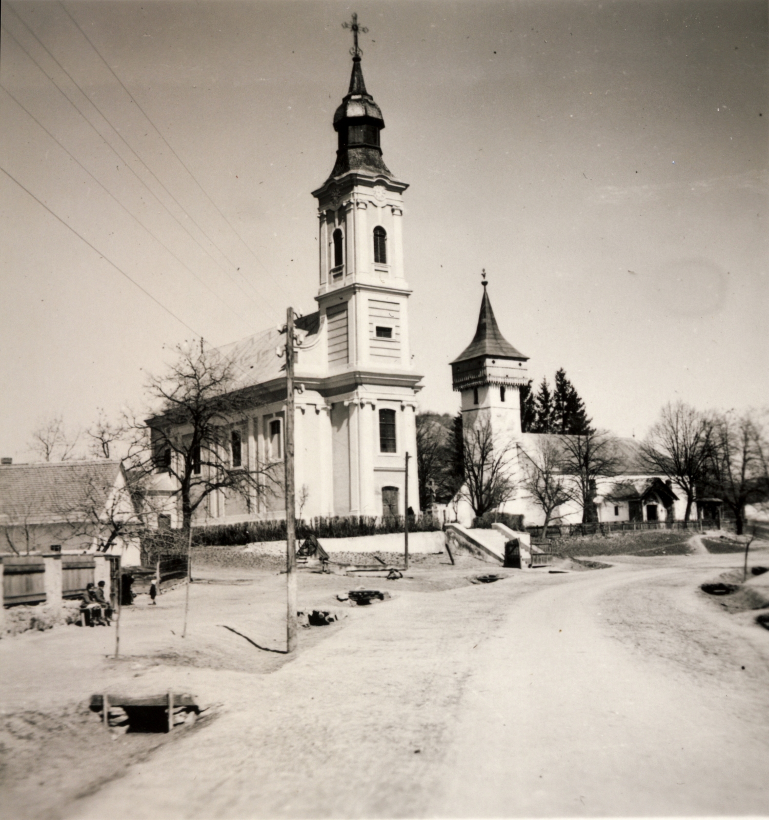 Hungary, Bánhorváti, római katolikus és református templom., 1939, Buzinkay Géza, church, Fortepan #114639