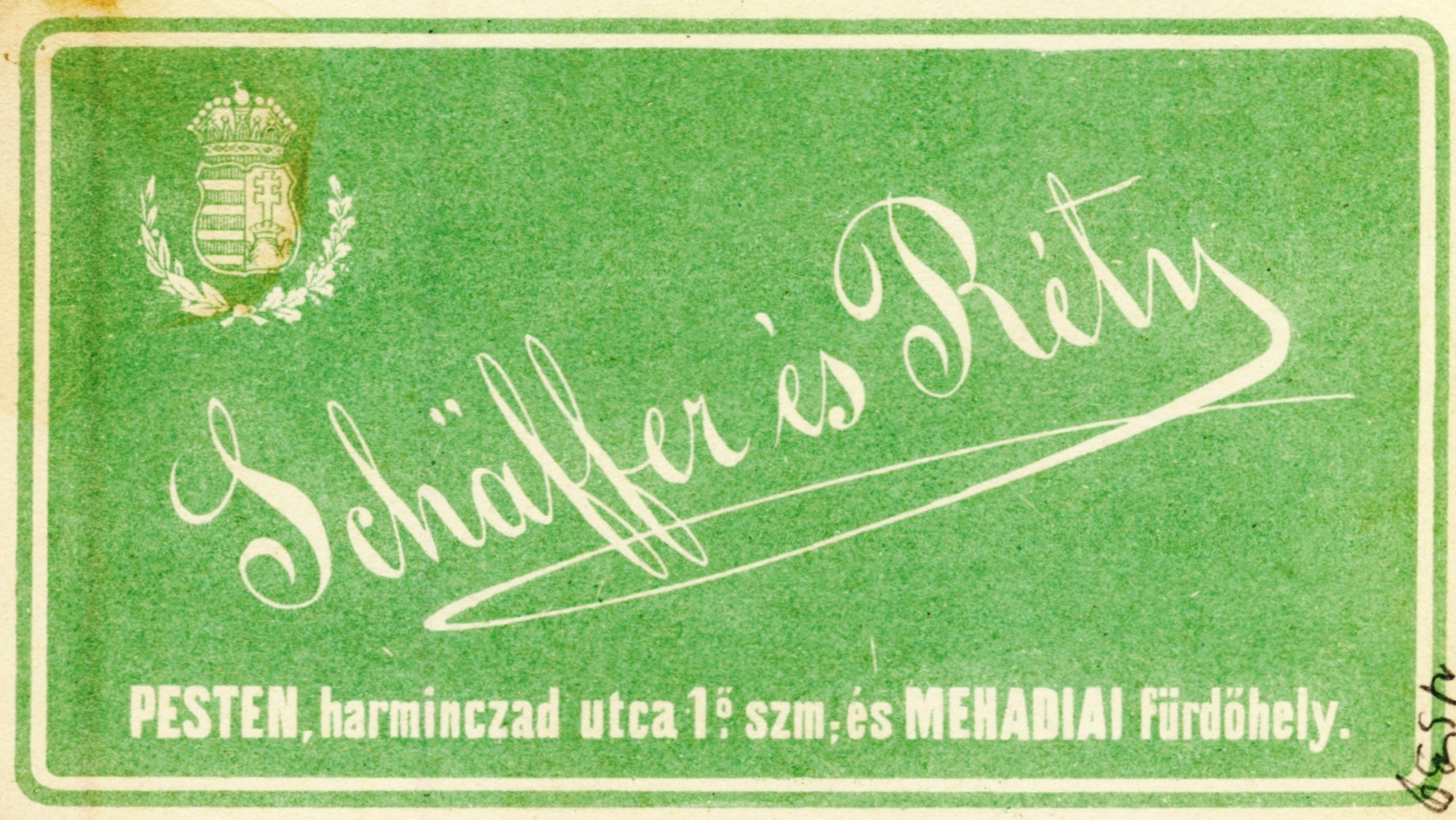 Magyarország,Románia, Budapest V.,Mehadia, Harmincad utca 1., Schäffer és Réty fényképészek., 1909, Fortepan, műterem, fényképész, hátlap, Budapest, Fortepan #114759