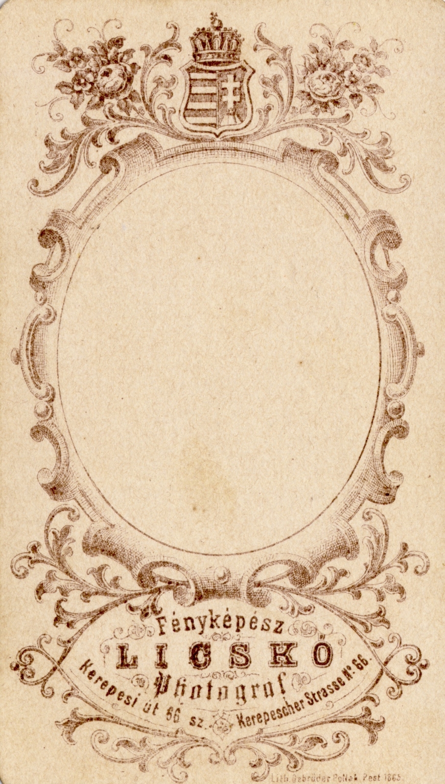 Magyarország, Budapest VII., Rákóczi (Kerepesi) út 66., Licskó János fényképész., 1900, Fortepan, műterem, fényképész, hátlap, Budapest, Fortepan #114761