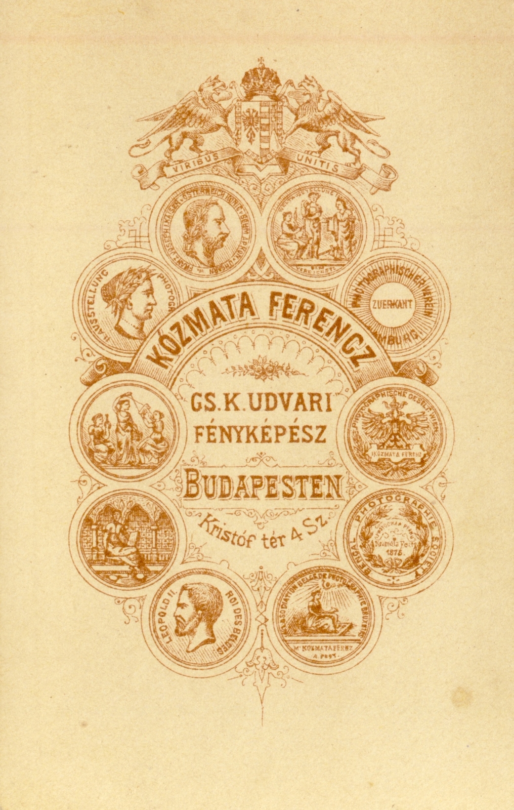 Magyarország, Budapest V., Kristóf tér 4., Kozmata Ferenc fényképész., 1900, Fortepan, műterem, fényképész, hátlap, Budapest, Fortepan #114770