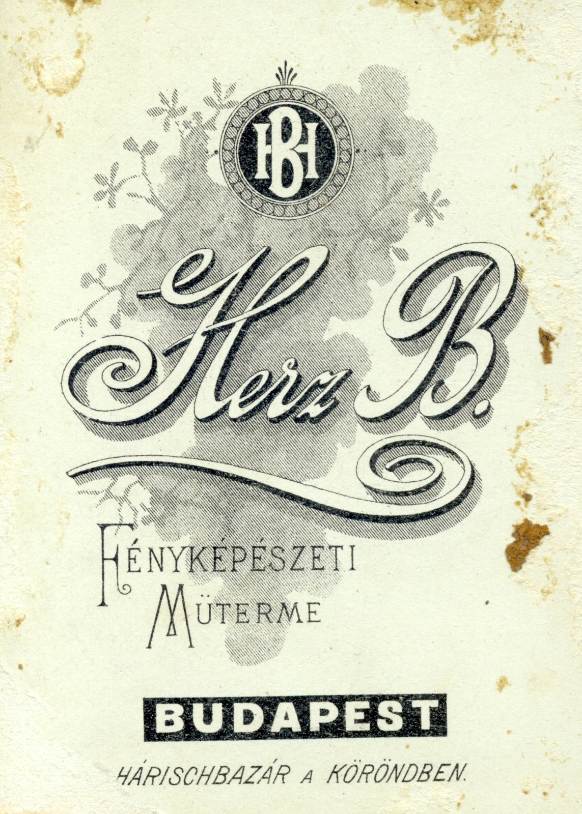 Hungary, Budapest V., Haris köz 1., Haris-bazár, Herz B. fényképészeti műterme., 1909, Fortepan, studio, photographer, verso, Budapest, Fortepan #114780