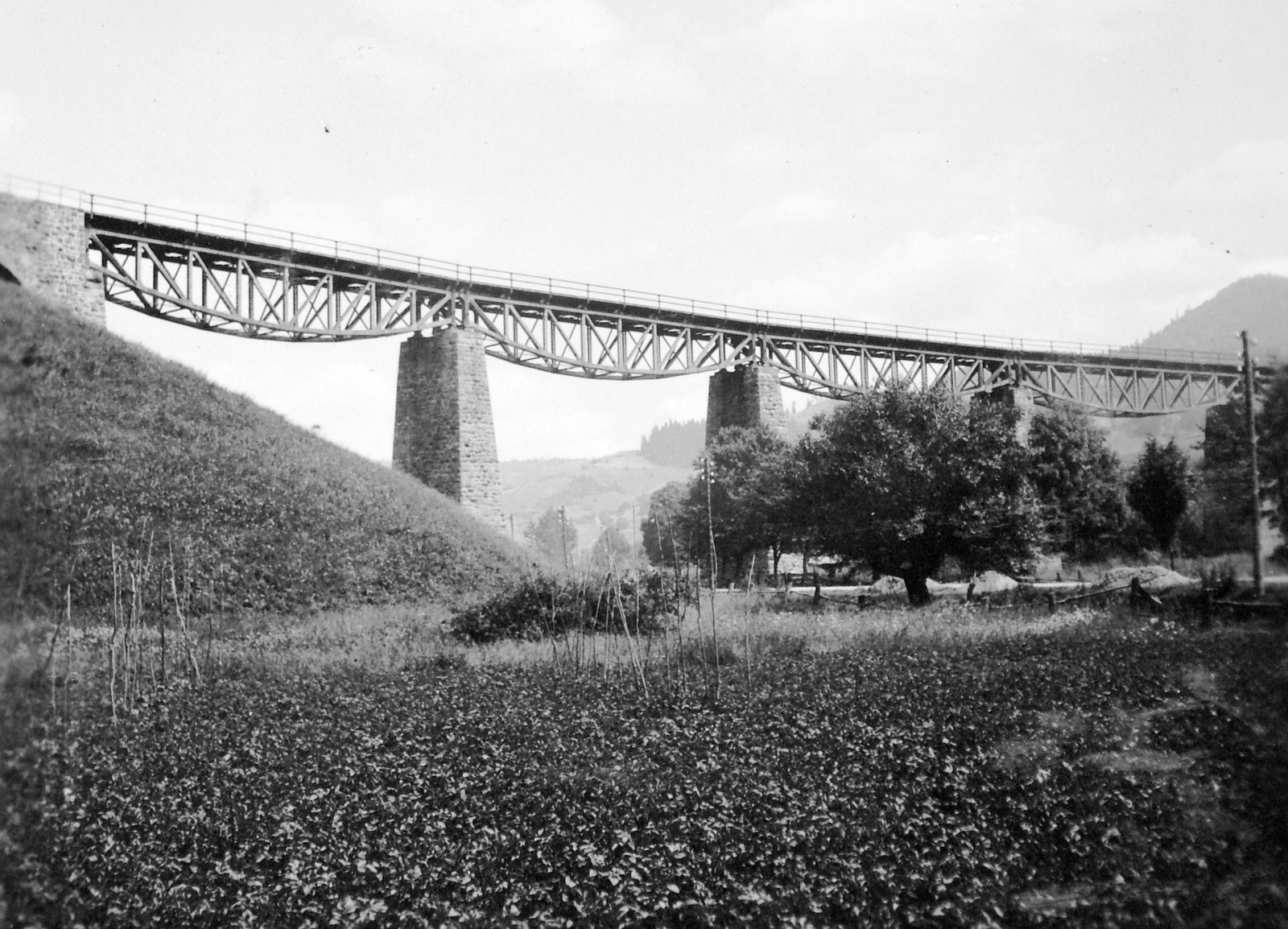 Ukraine,Zakarpattia Oblast, Volosyanka, vasúti viadukt., 1939, Gyöngyi, railway, bridge, Fortepan #11489