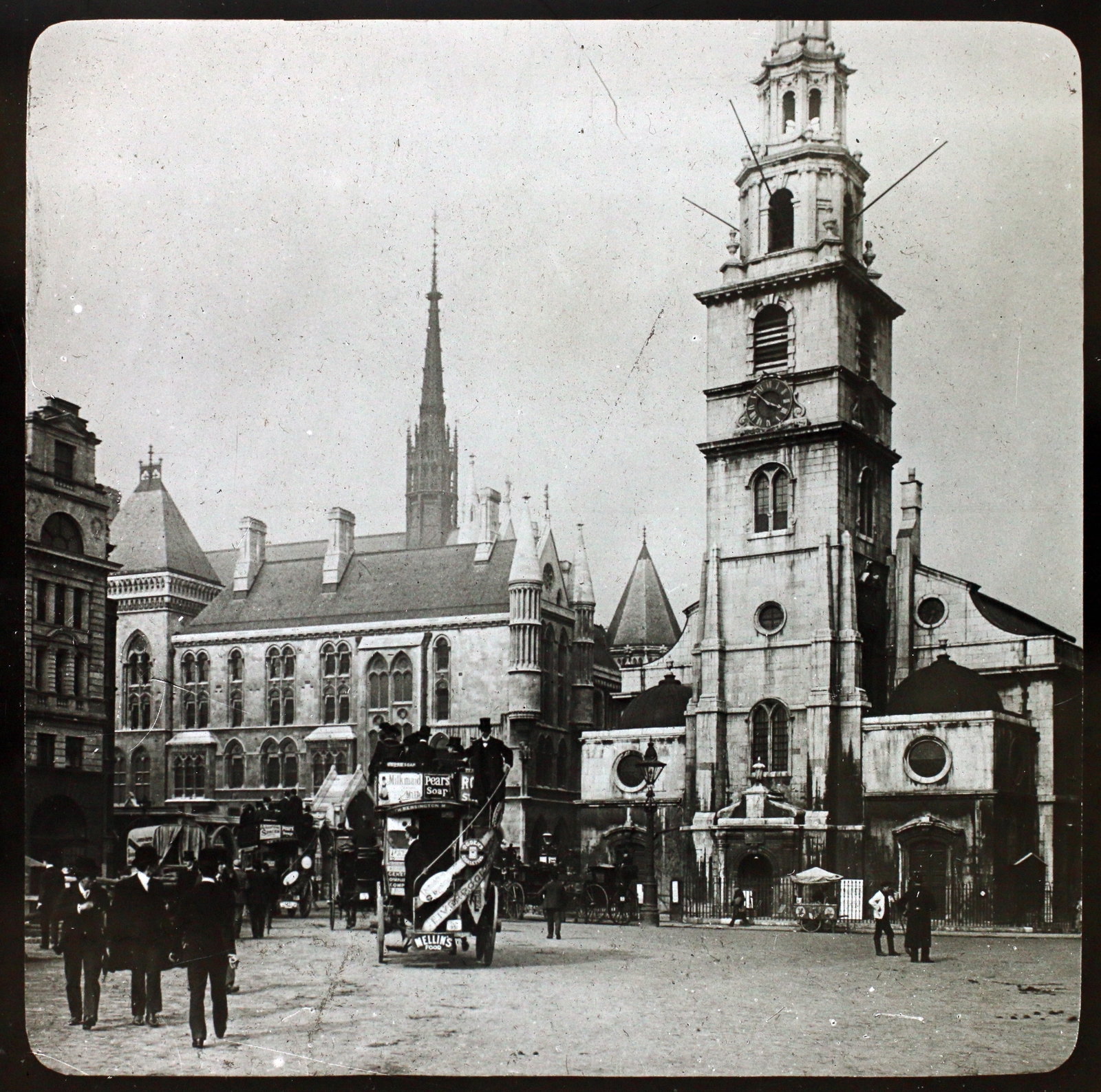 United Kingdom, London, Strand, St. Clement Danes templom., 1900, Fortepan/Album006, church, Baroque-style, Church of England, Christopher Wren-design, Fortepan #115060
