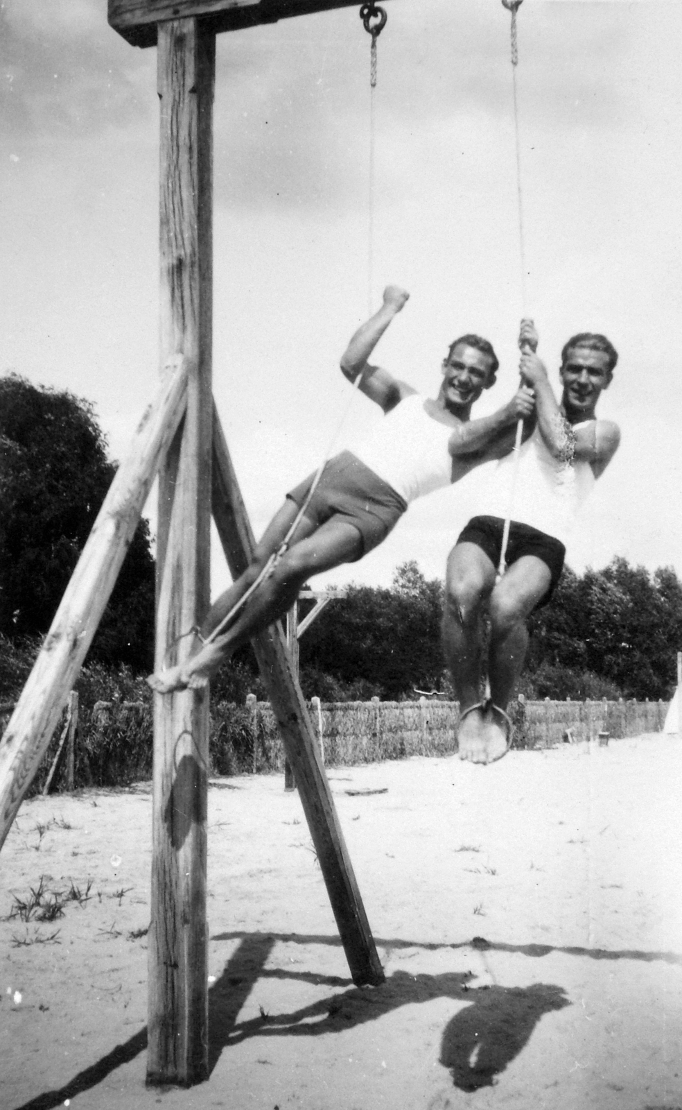 1929, Fortepan, men, summer, exercise, double portrait, Fortepan #11522
