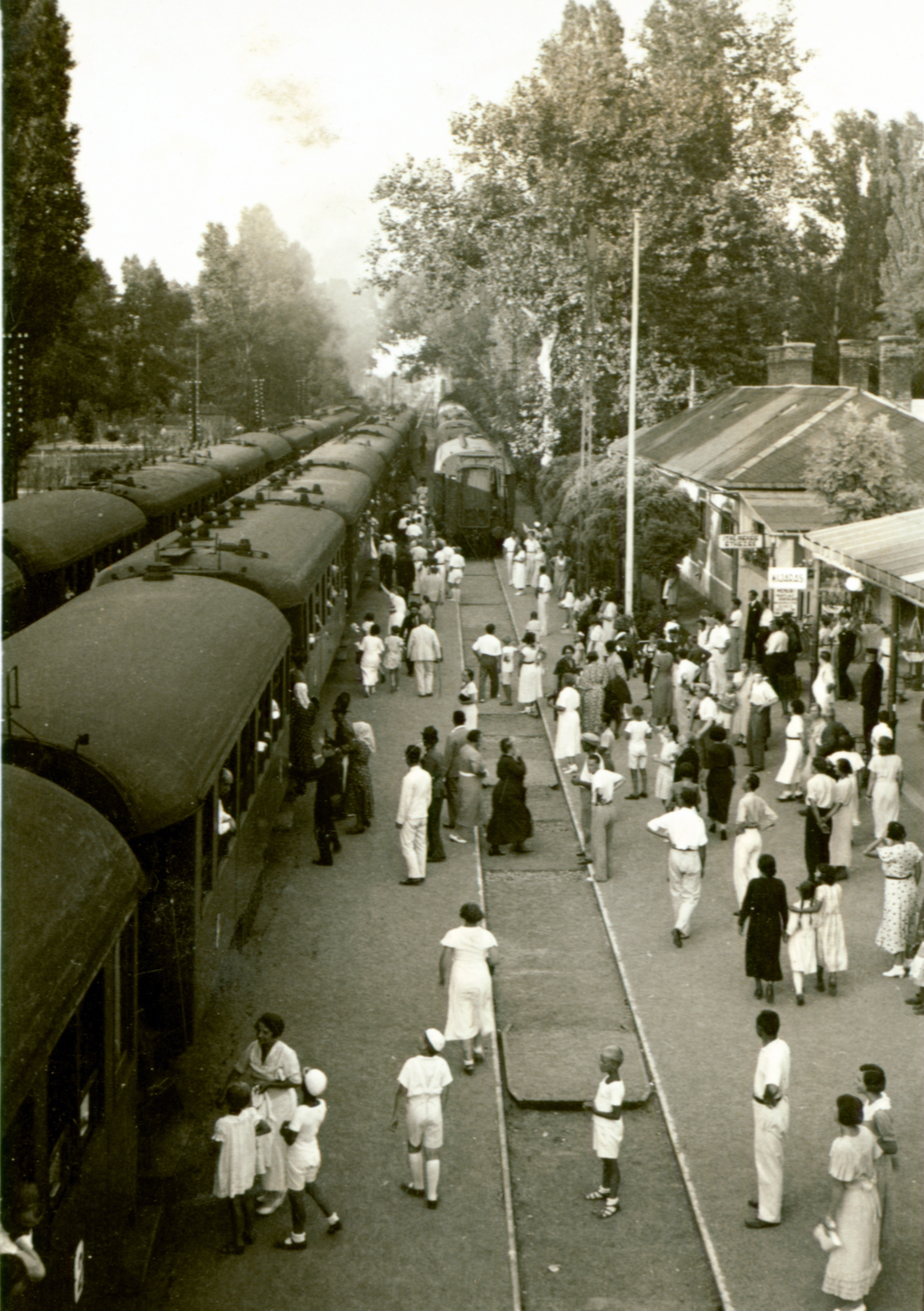 Hungary, Balatonszemes, vasútállomás., 1934, Martinez Judit, Fortepan #115280