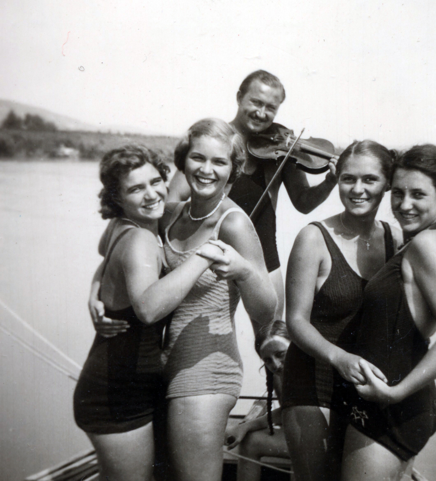 1934, Martinez Judit, violin, dance, bathing suit, Fortepan #115306