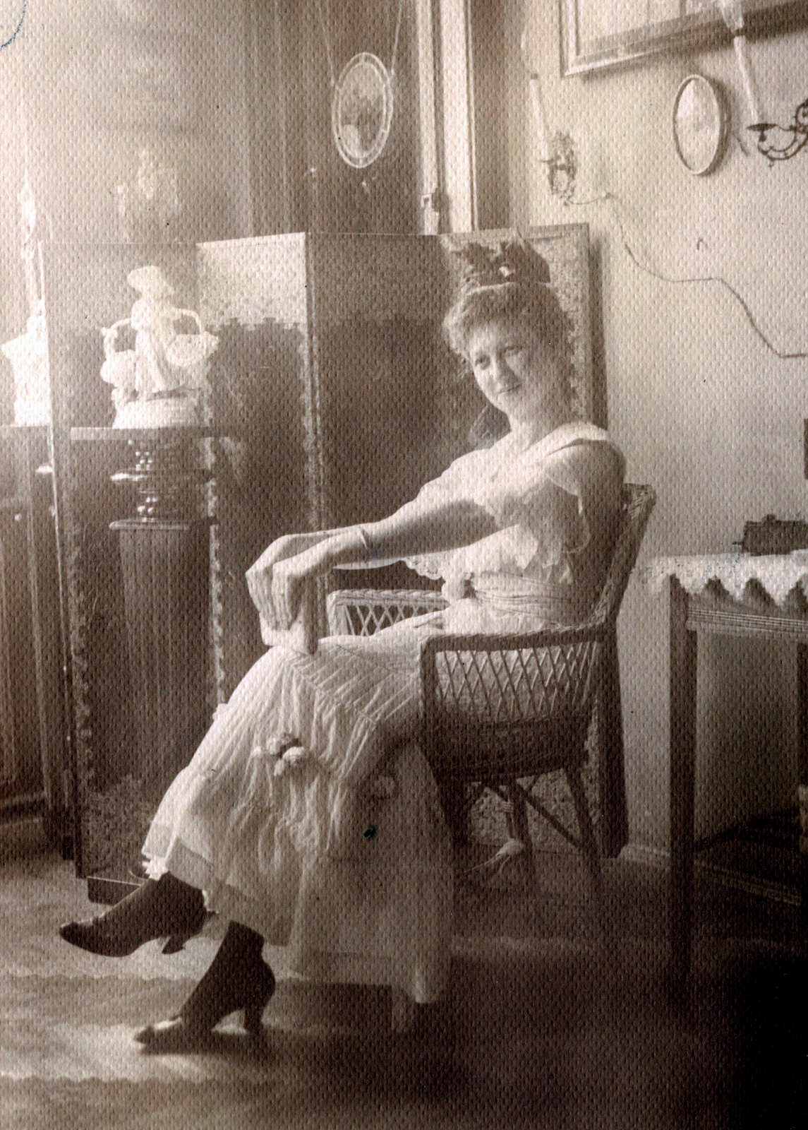1912, Martinez Judit, fonott szék, enteriőr, paraván, porcelán, spanyolfal, portré, posztamens, ellenfény, Fortepan #115347
