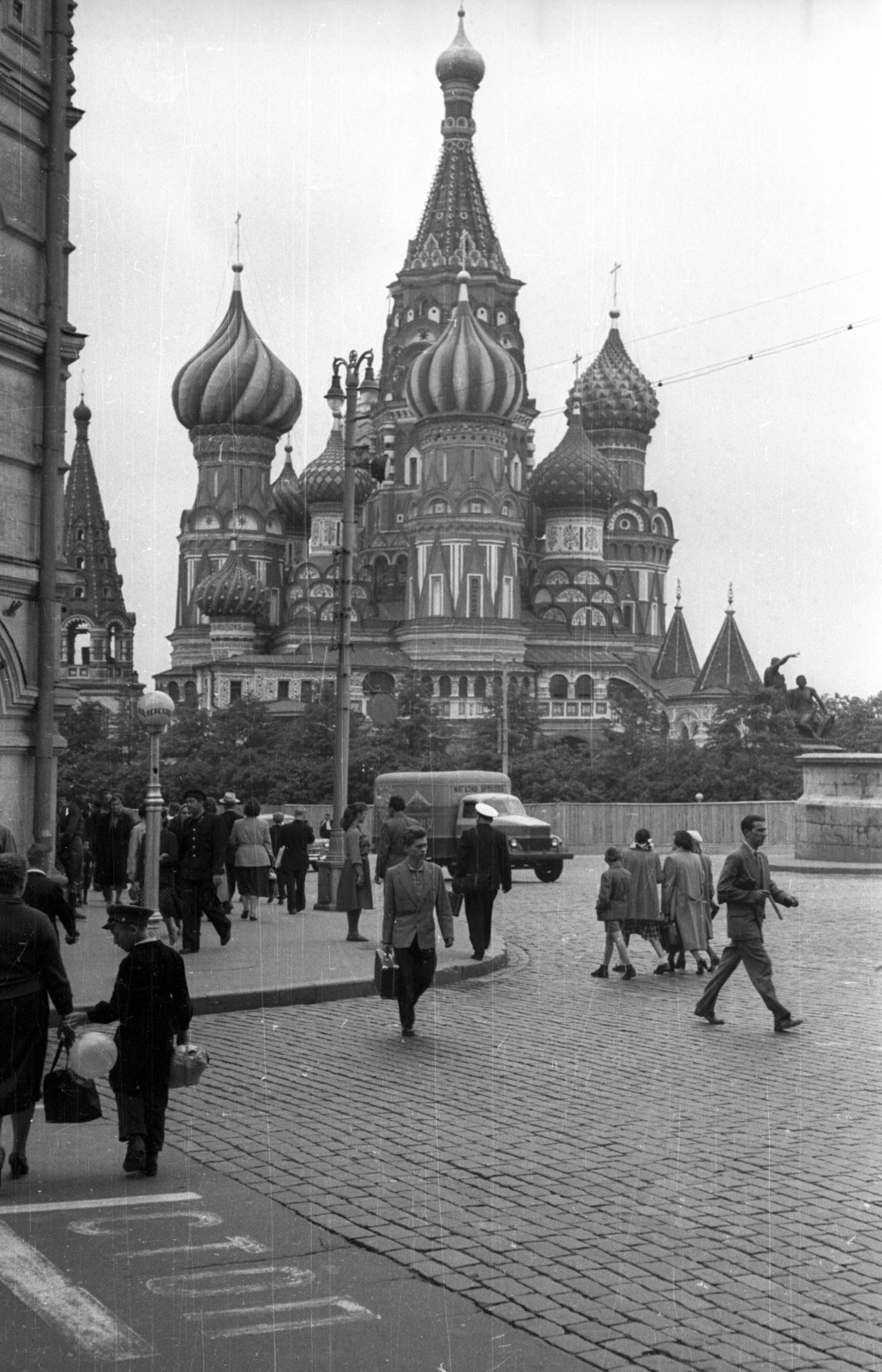 Oroszország, Moszkva, Vörös tér, Vaszilij Blazsennij székesegyház., 1958, Répay András, Szovjetunió, hagymakupola, székesegyház, Posztnik Jakovlev-terv, Fortepan #115491