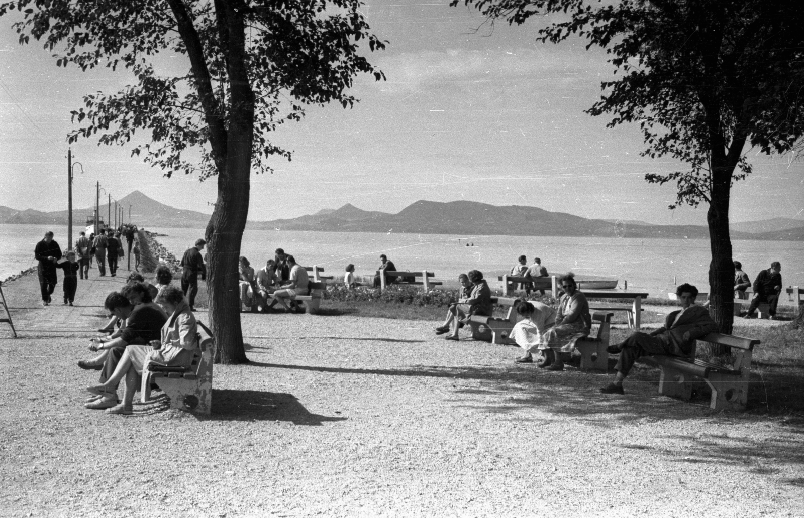 Hungary,Lake Balaton, Fonyód, móló., 1958, Répay András, boat station, Fortepan #115511