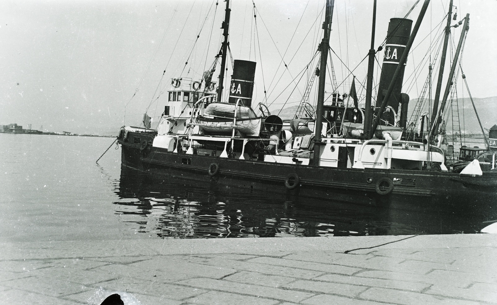 Italy, Trieste, kikötő., 1937, Széman György, ship, Fortepan #115690