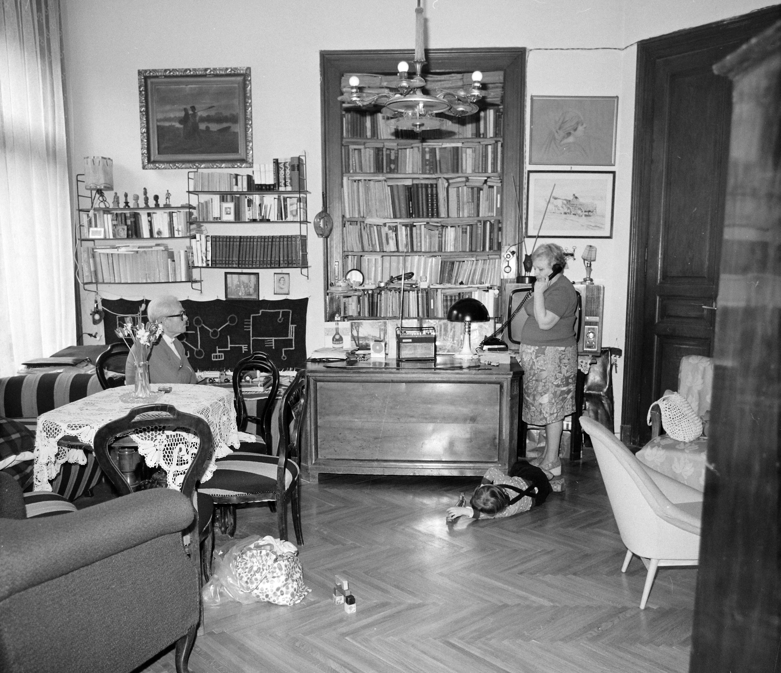 1979, Krantz Károly, interior, parquet floor, Fortepan #116100