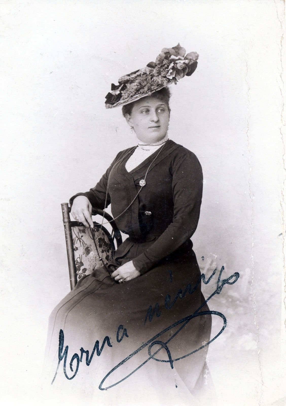1900, Mátyásfalvi János, portré, nő, autogram, Fortepan #116222
