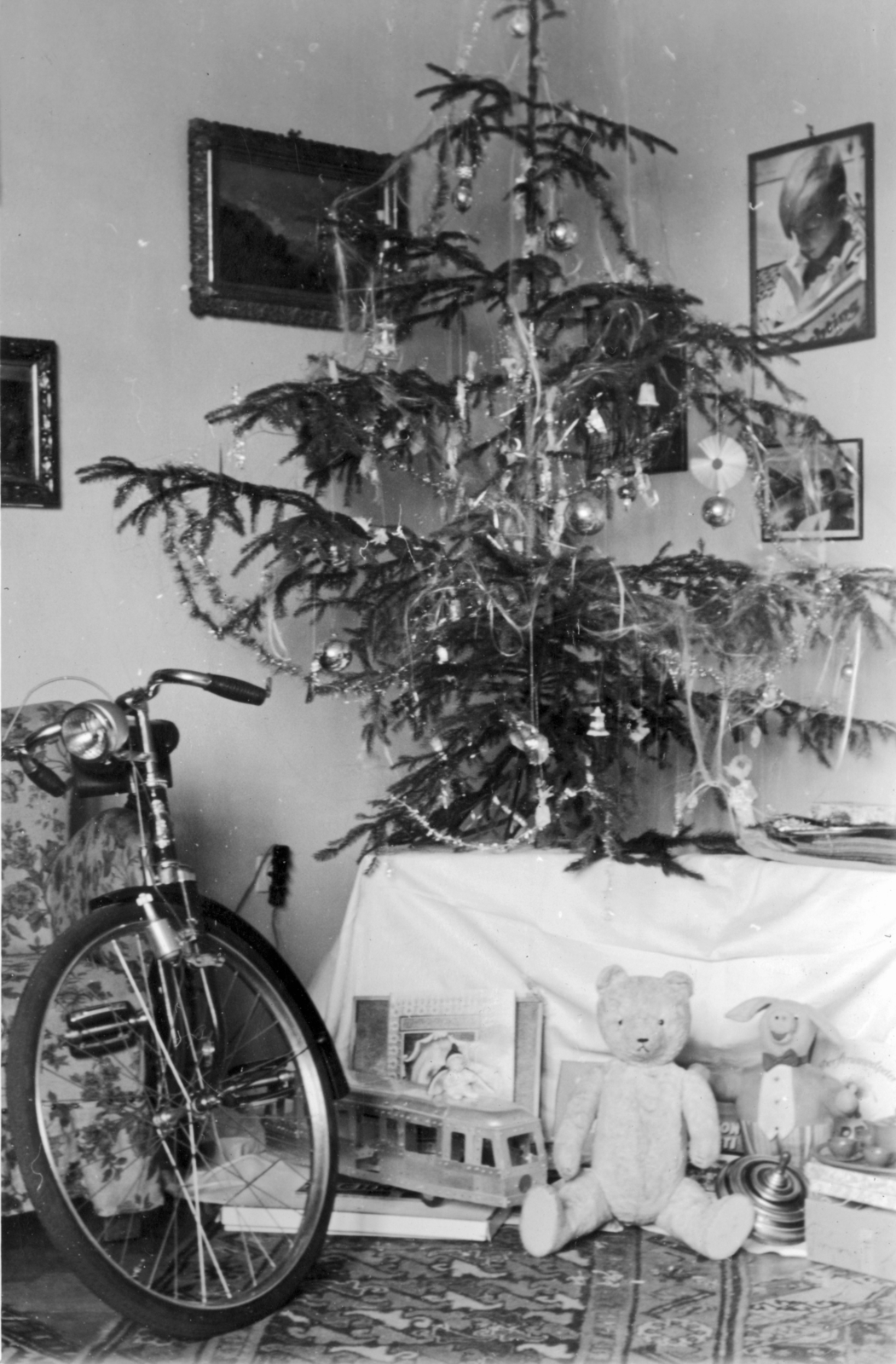 1956, Vojnich Pál, christmas tree, toy, Fortepan #116605