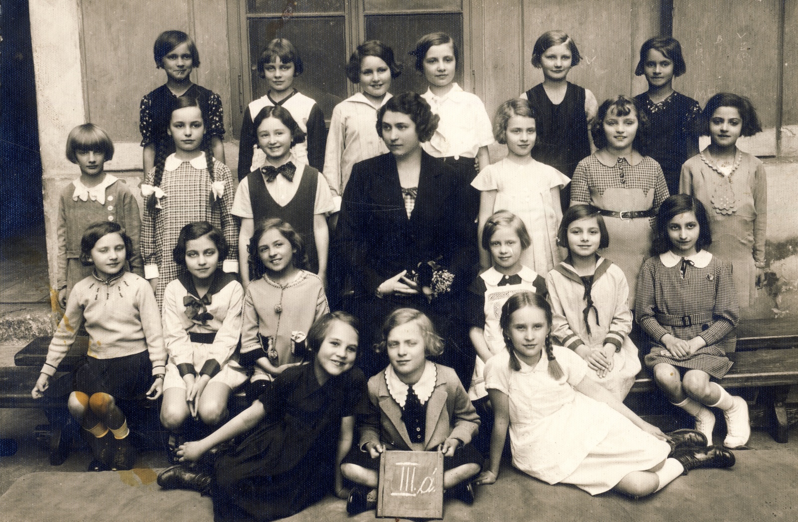 1923, Pataki Éva és János, girls' class, Fortepan #116792