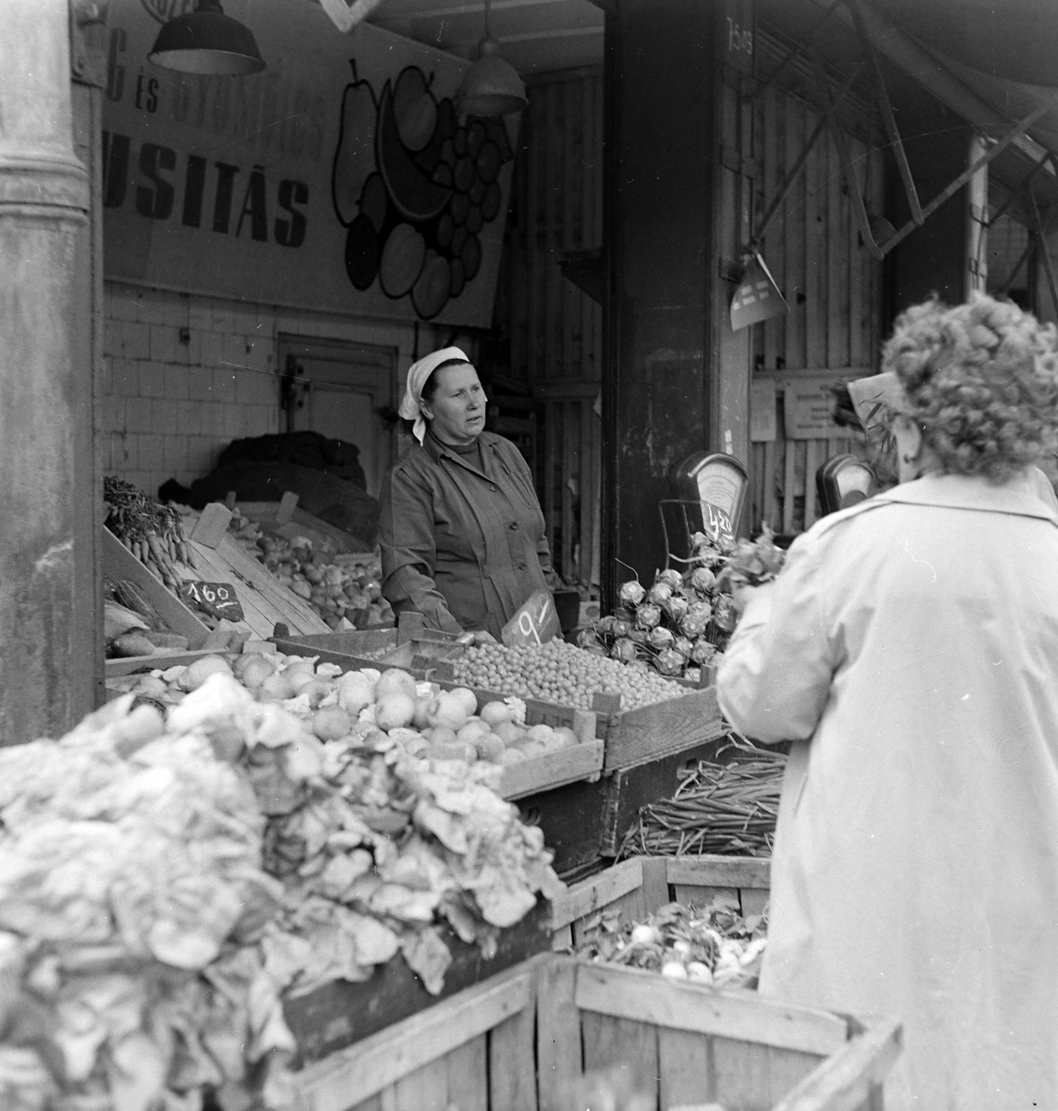 Hungary, 1959, FSZEK Budapest Gyűjtemény / Sándor György, Sándor György, market, Fortepan #116879