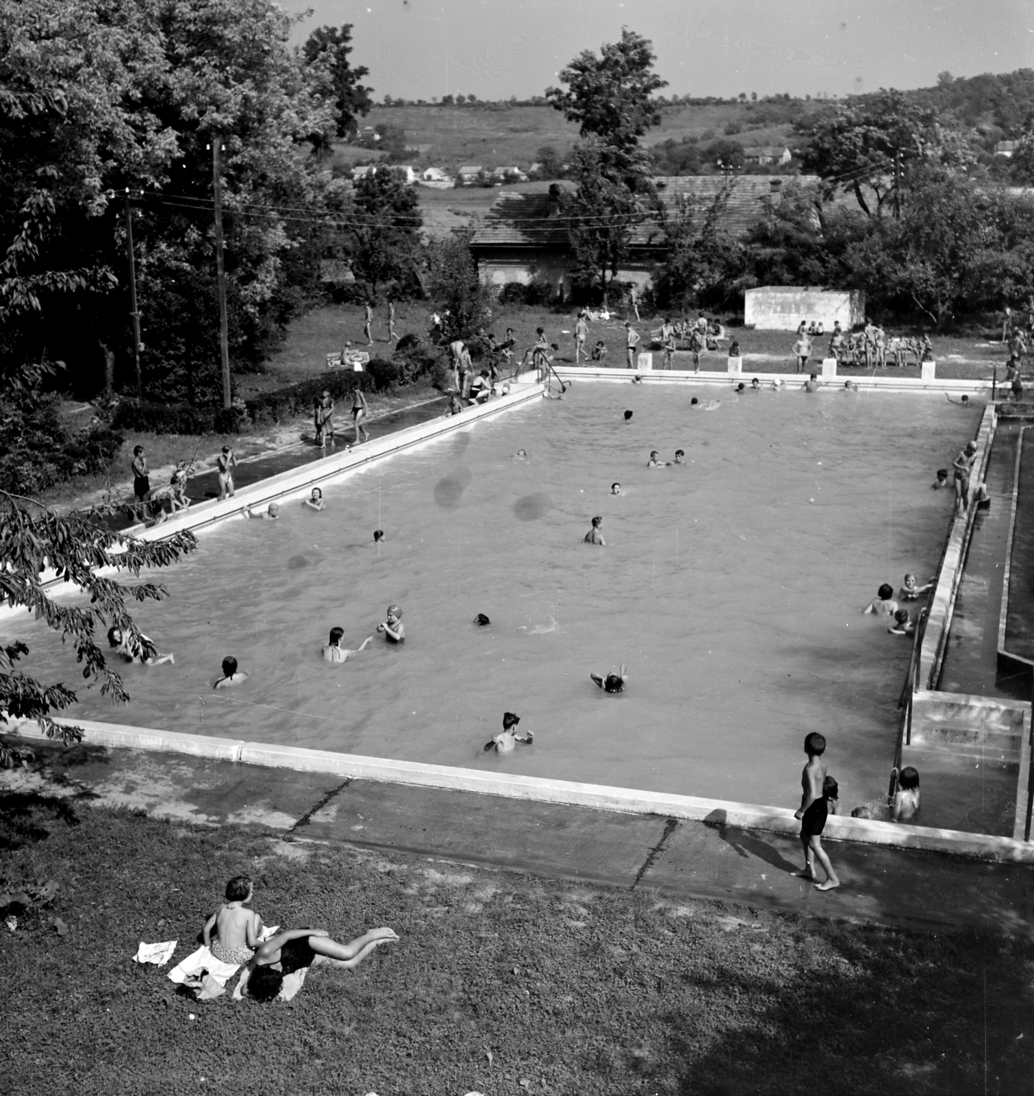 1958, FSZEK Budapest Gyűjtemény / Sándor György, Sándor György, beach, Fortepan #116902