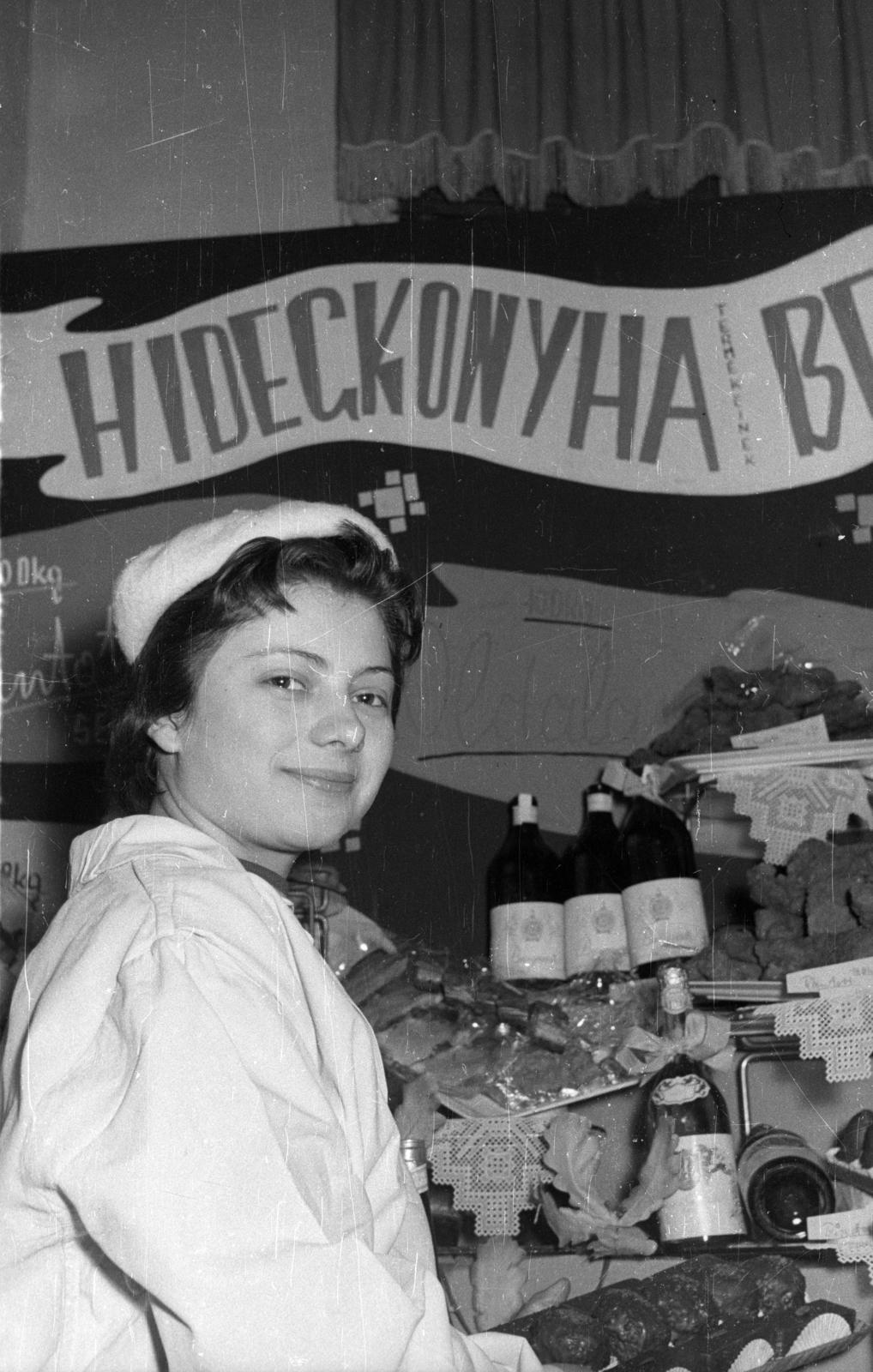 Hungary, 1959, FSZEK Budapest Gyűjtemény / Sándor György, Sándor György, cold buffet, Fortepan #117137