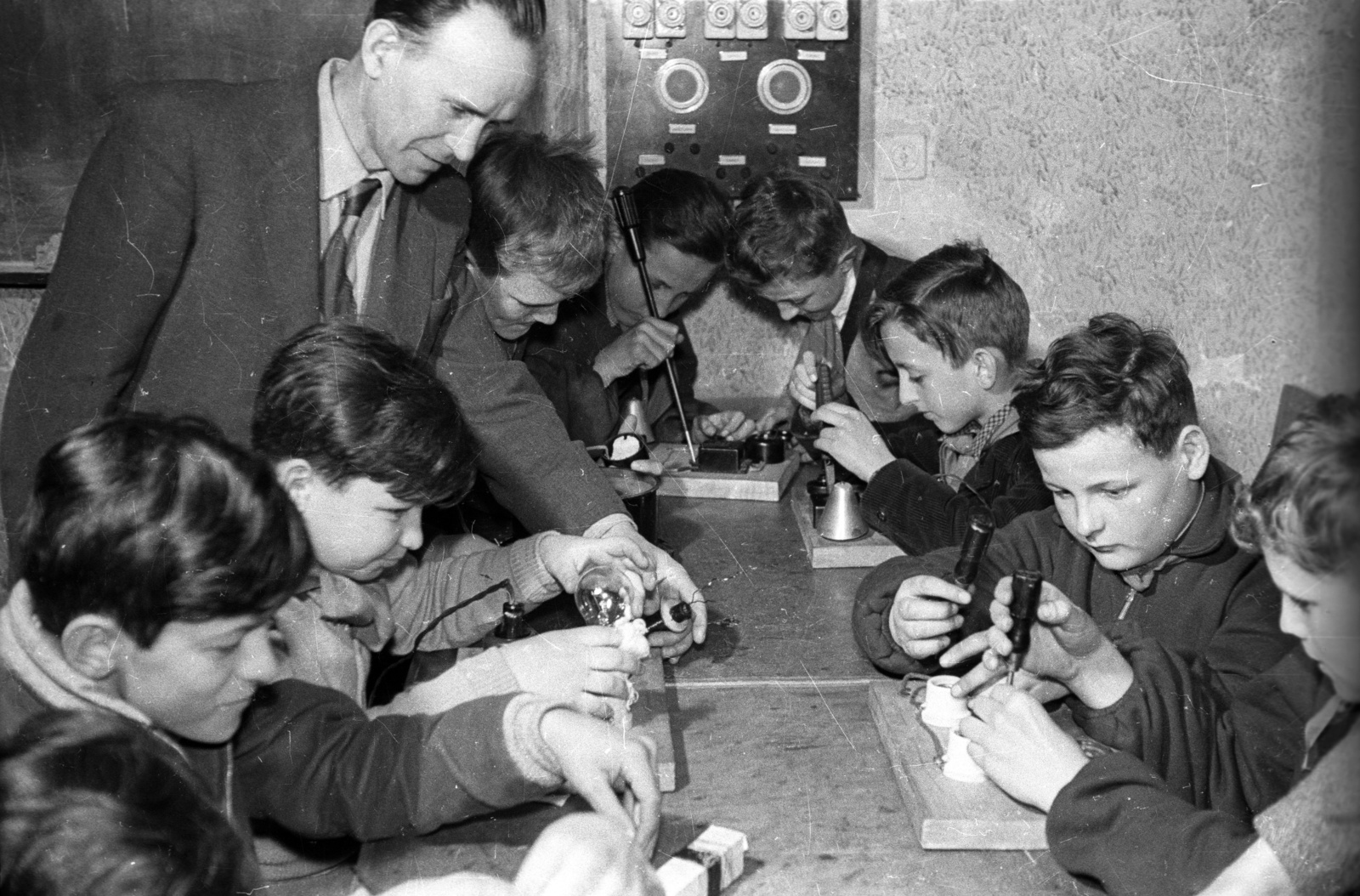 Hungary, 1959, FSZEK Budapest Gyűjtemény / Sándor György, Sándor György, school, learning, Fortepan #117153