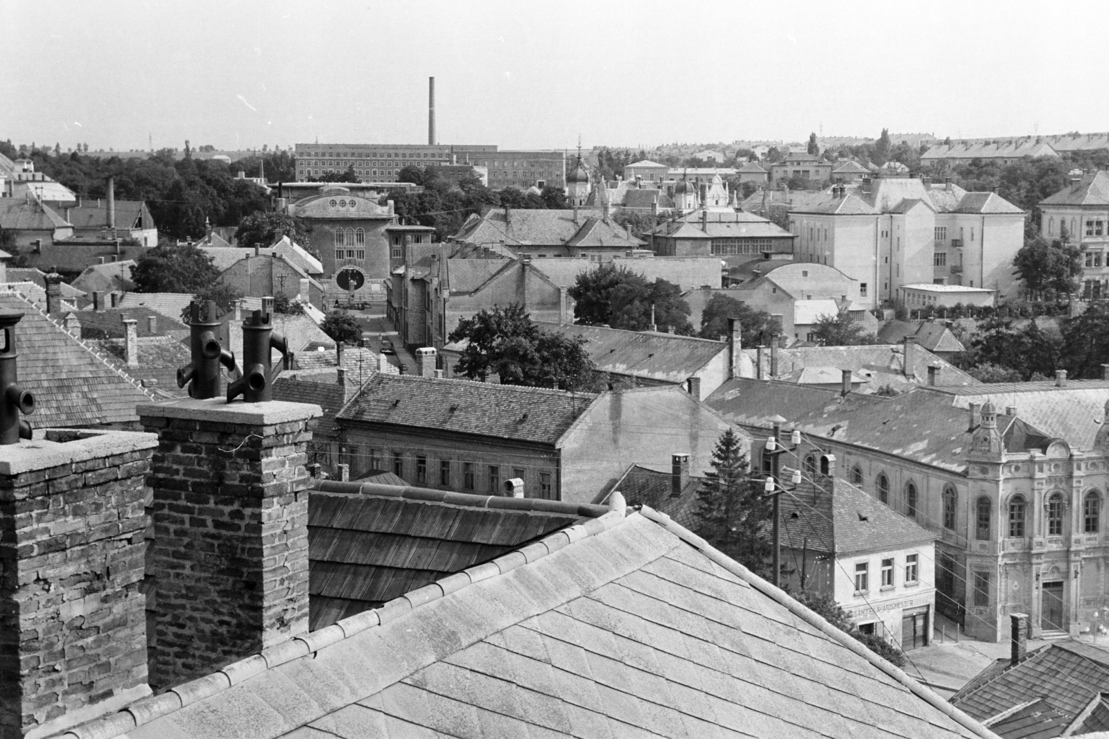 Hungary, Veszprém, kilátás a Tűztoronyból az egyetemi városrész felé., 1959, Aradi Péter, Szenczi Mária, Fortepan #117240