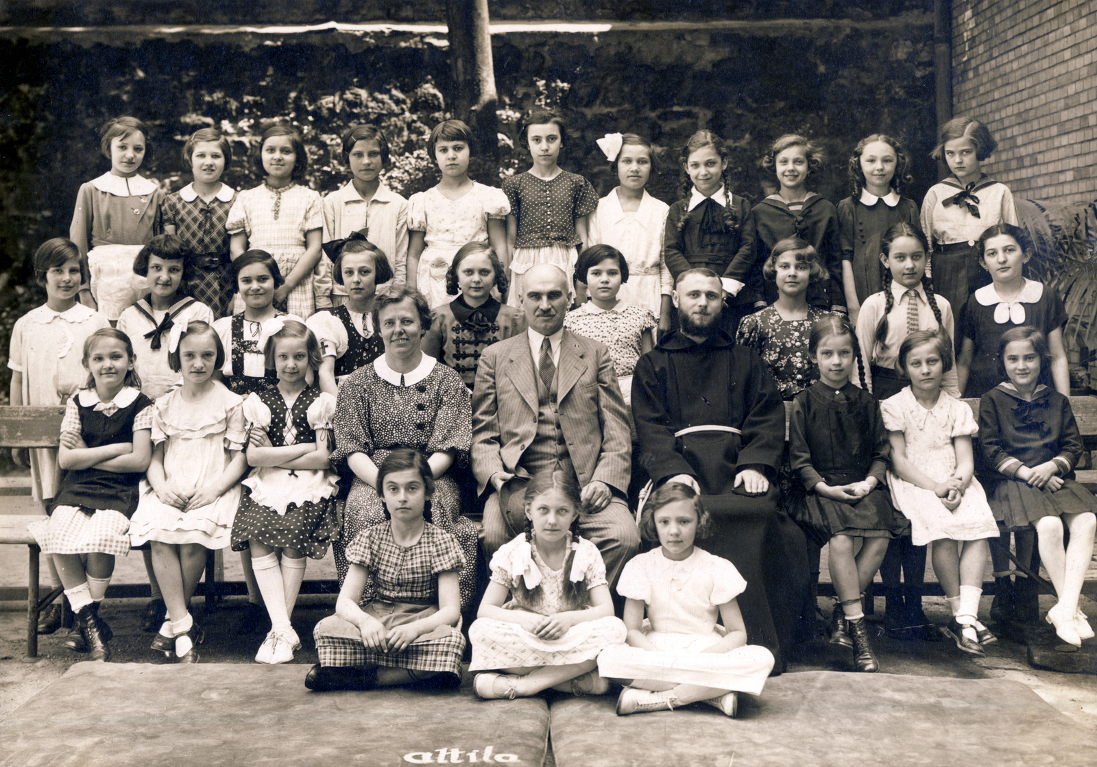1929, Hegedűs Tibor dr, class photo, gymnastic mat, cross-legged sitting, Fortepan #117729