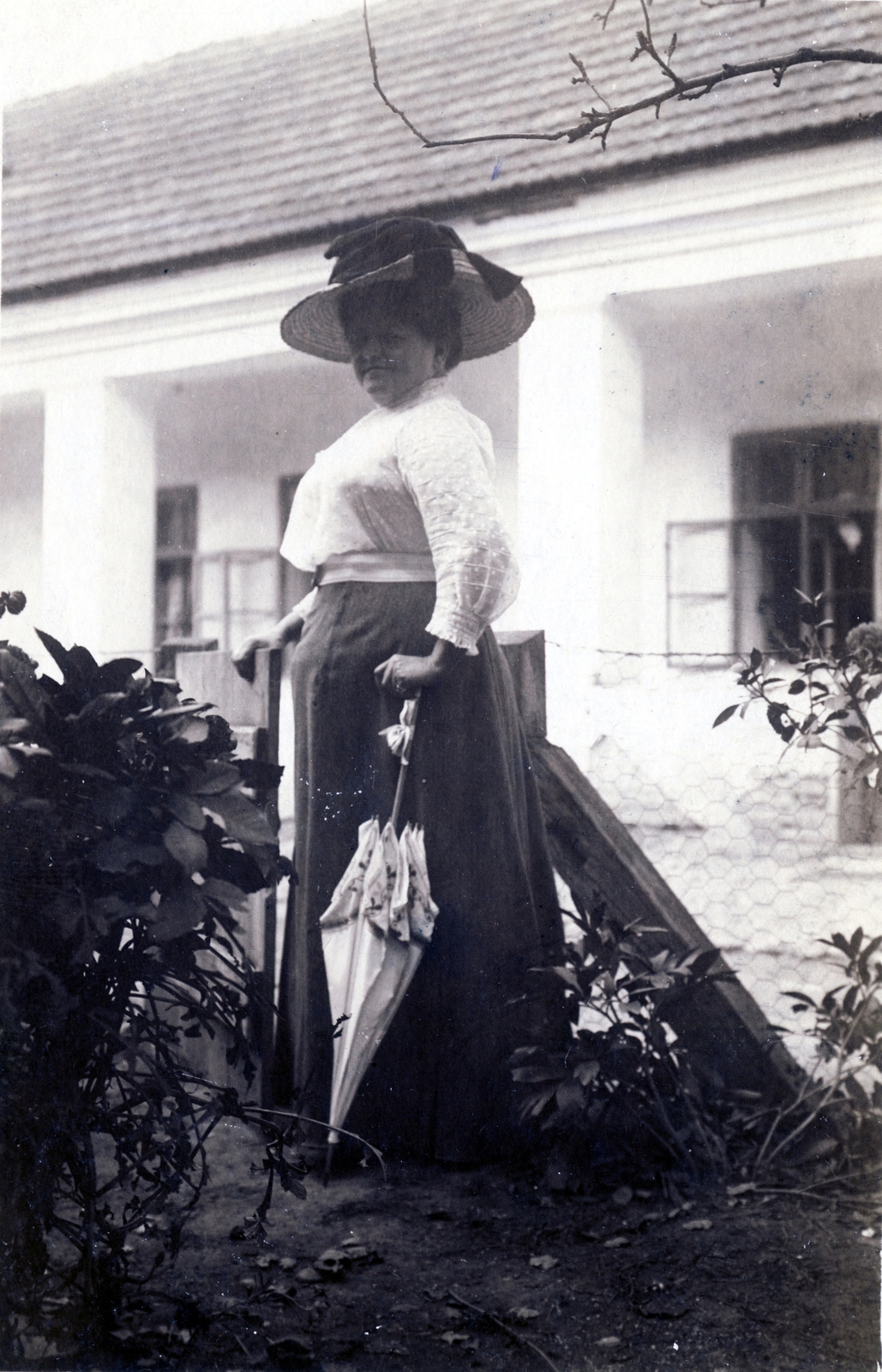 1908, Erdőssy Béla, kalap, napernyő, nőalak, Fortepan #117773