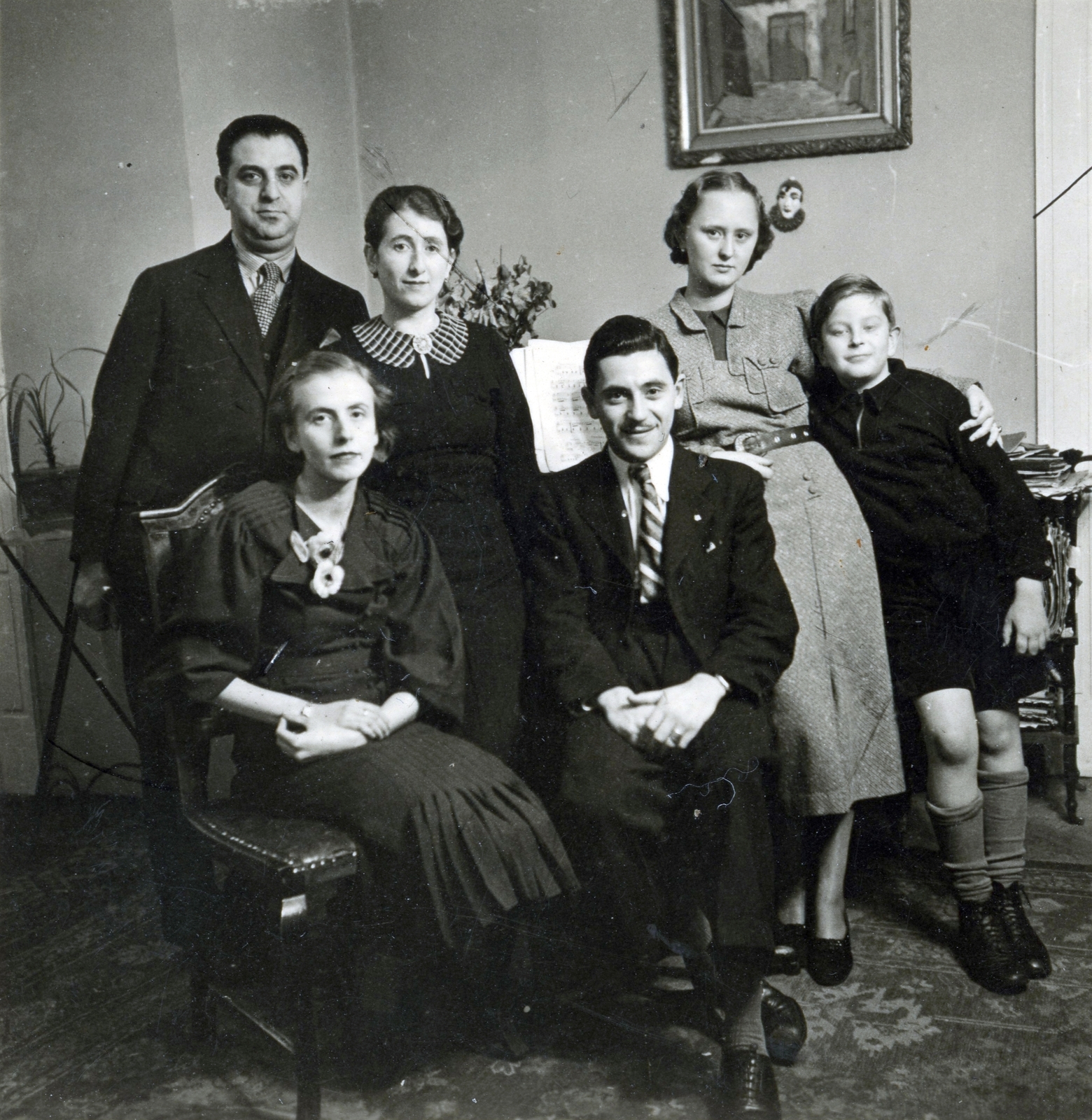 1943, Glázer Attila, painting, family, Fortepan #118007