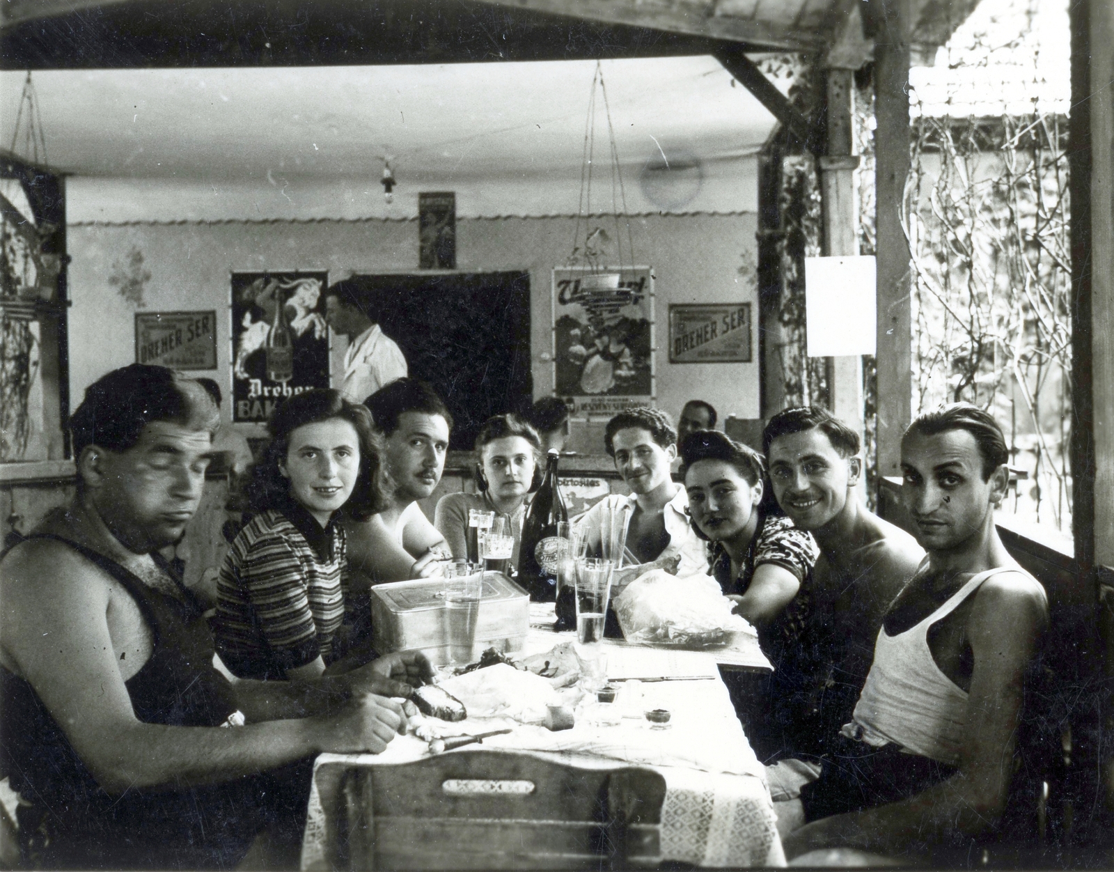 1938, Glázer Attila, plakát, Dreher-márka, söröző, Fortepan #118011