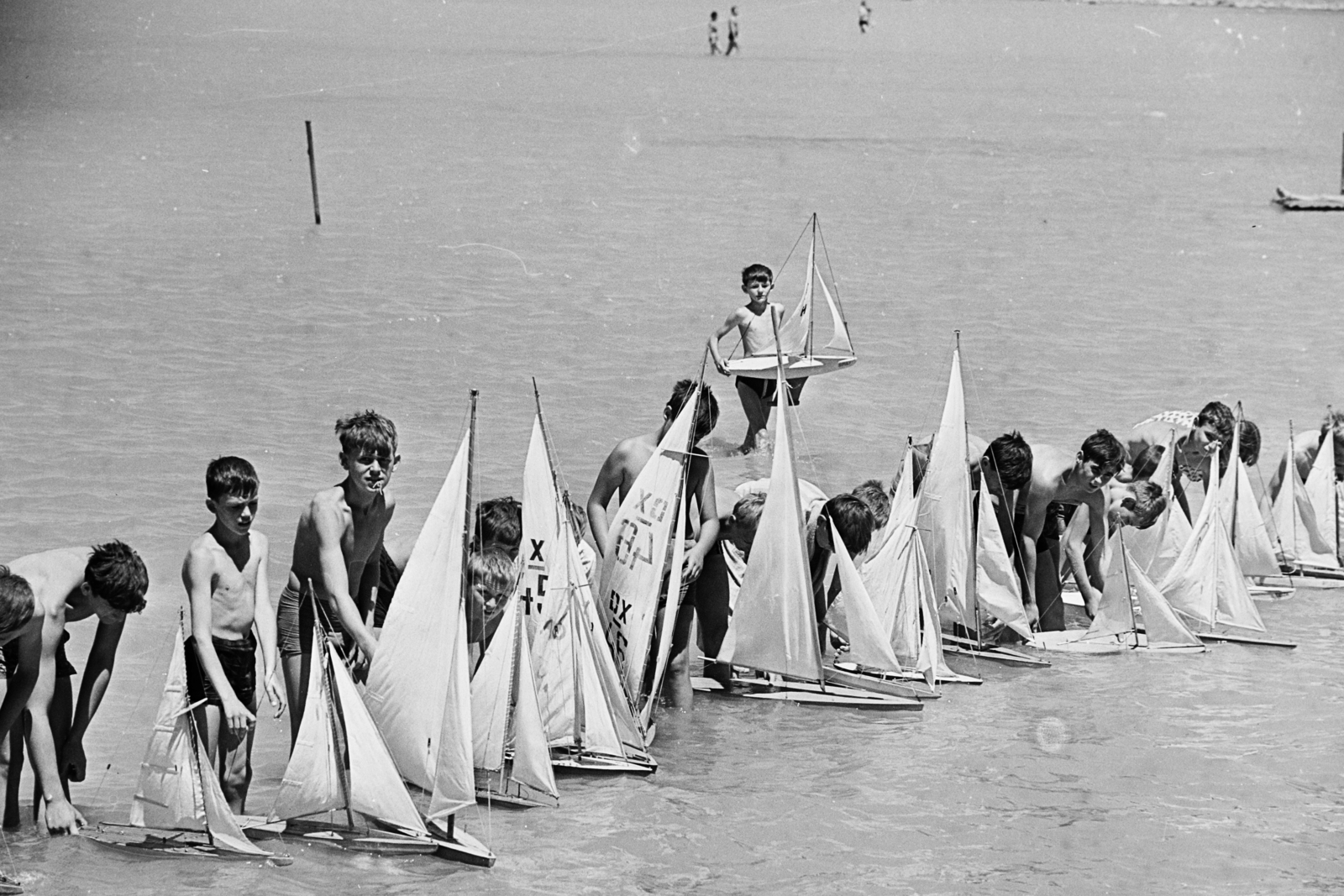 Magyarország, Balatonszemes, Hajómodellező Országos Úttörő Bajnokság., 1965, MHSZ, hajómodell, Fortepan #118306